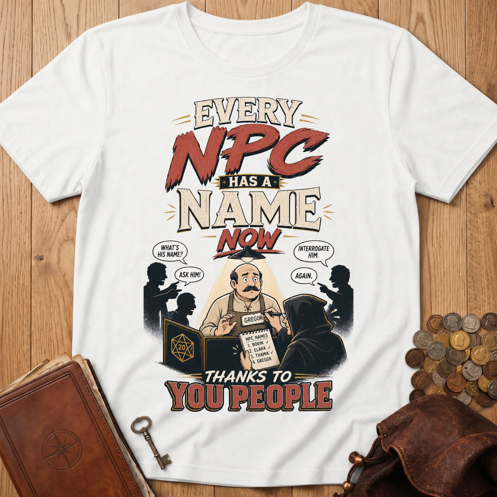 Every NPC name T‑Shirt in White
