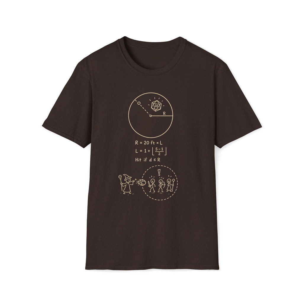 Spell Radius Equation D20 T‑Shirt
