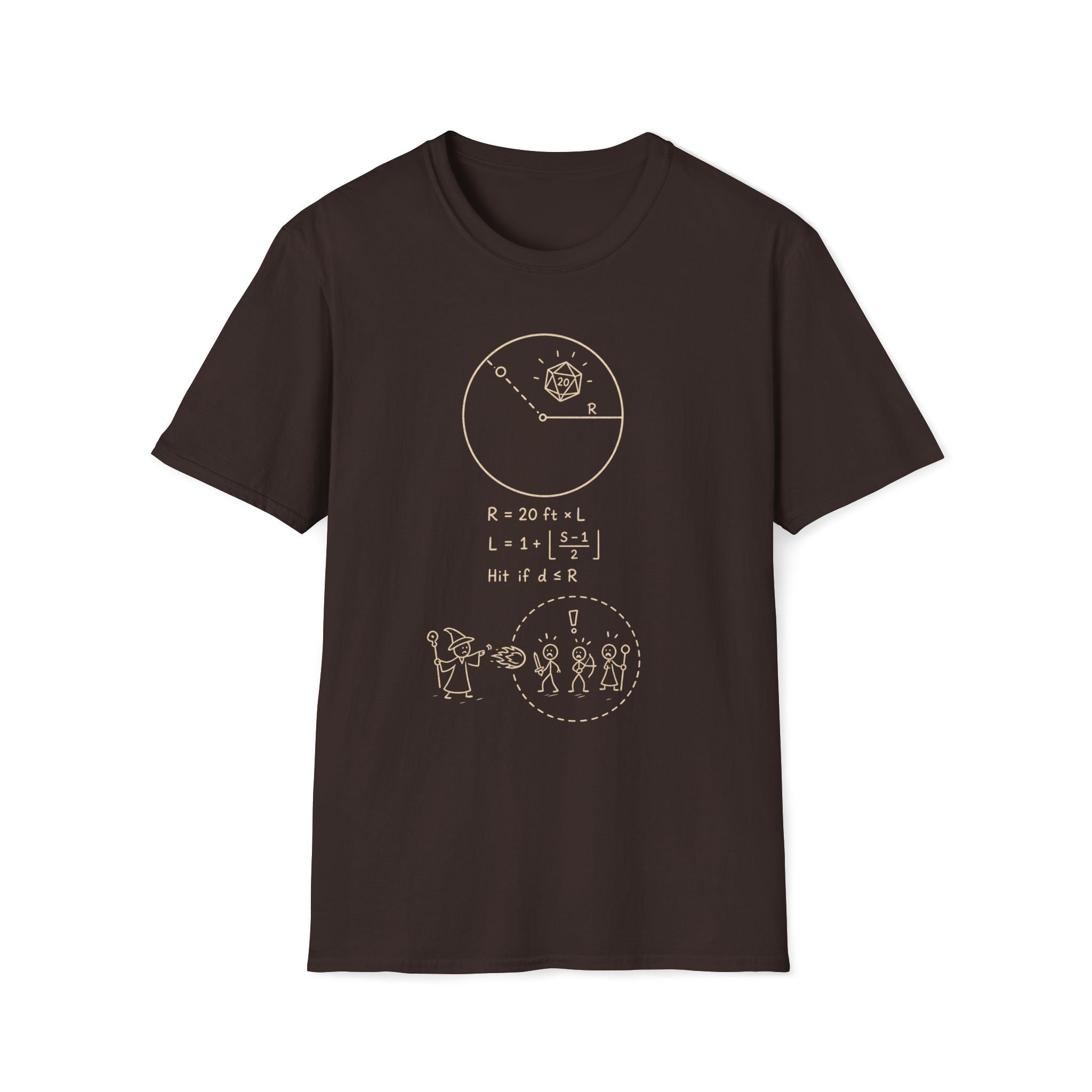 Spell Radius Equation D20 T‑Shirt