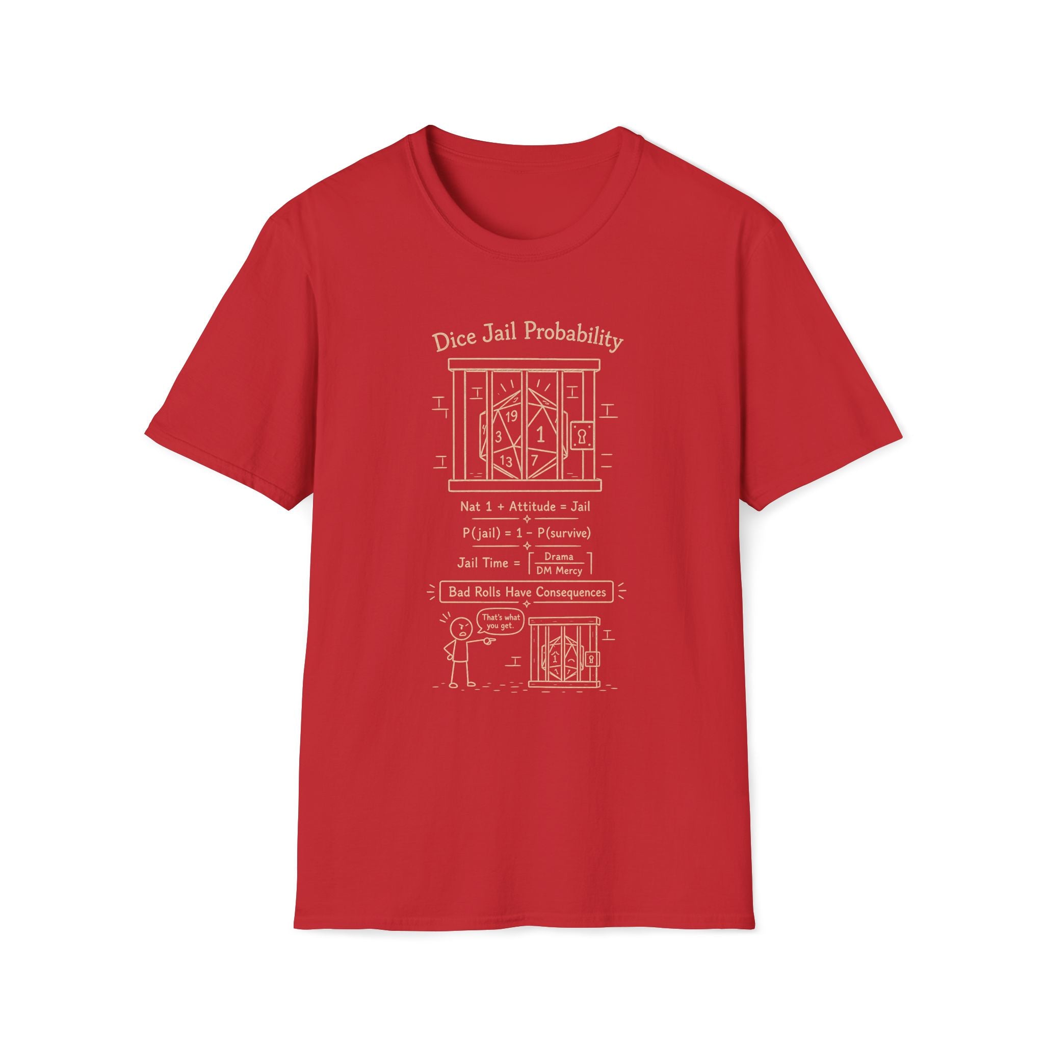 Dice Jail Probability D20 T‑Shirt