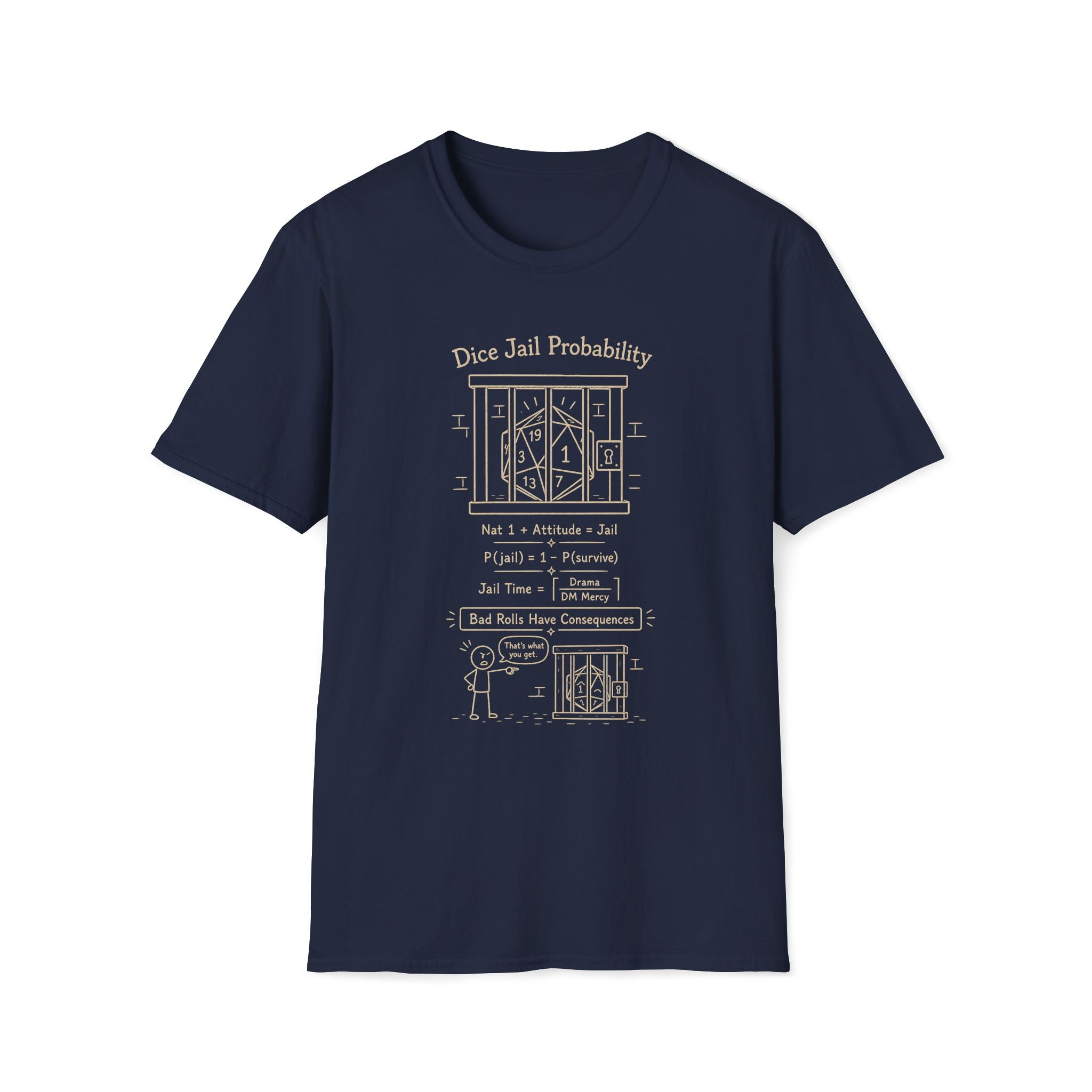 Dice Jail Probability D20 T‑Shirt