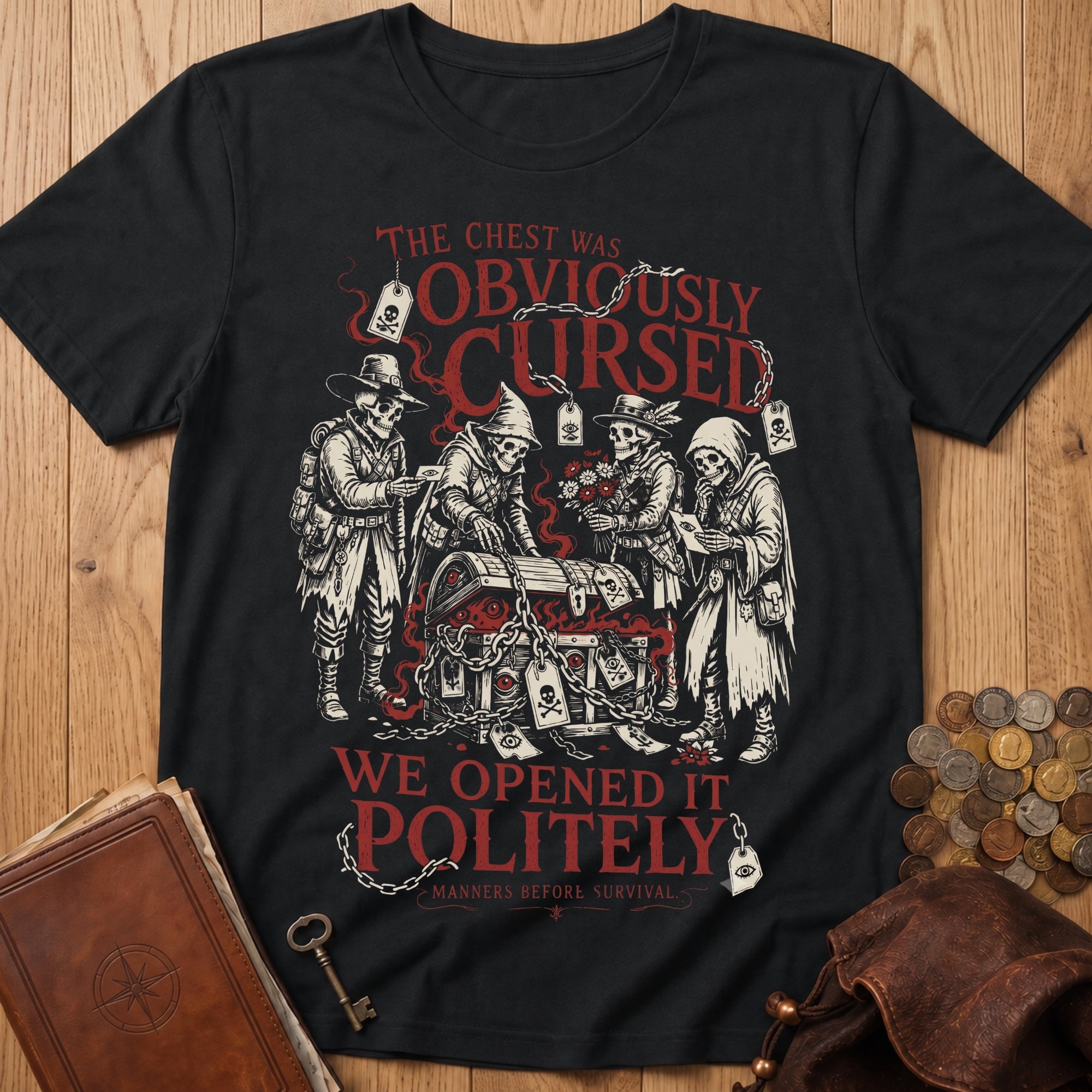 Opened It Politely T‑Shirt in Black