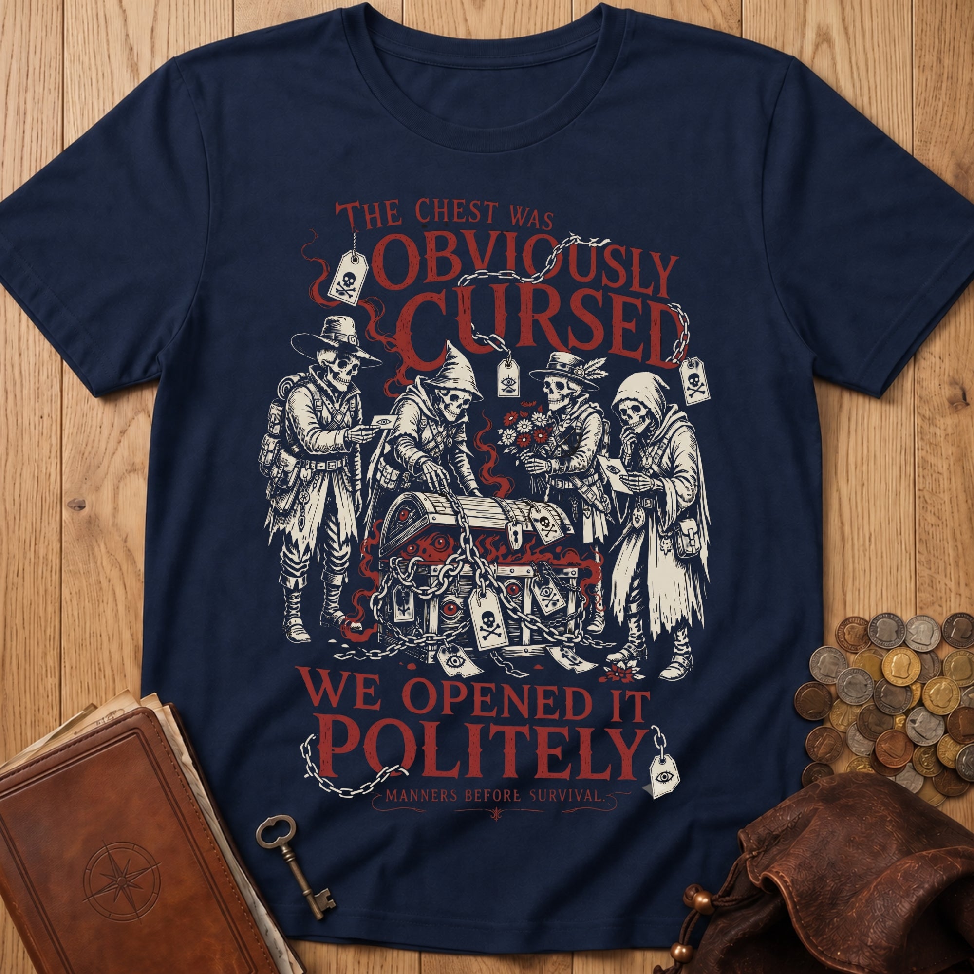 Opened It Politely T‑Shirt in Navy