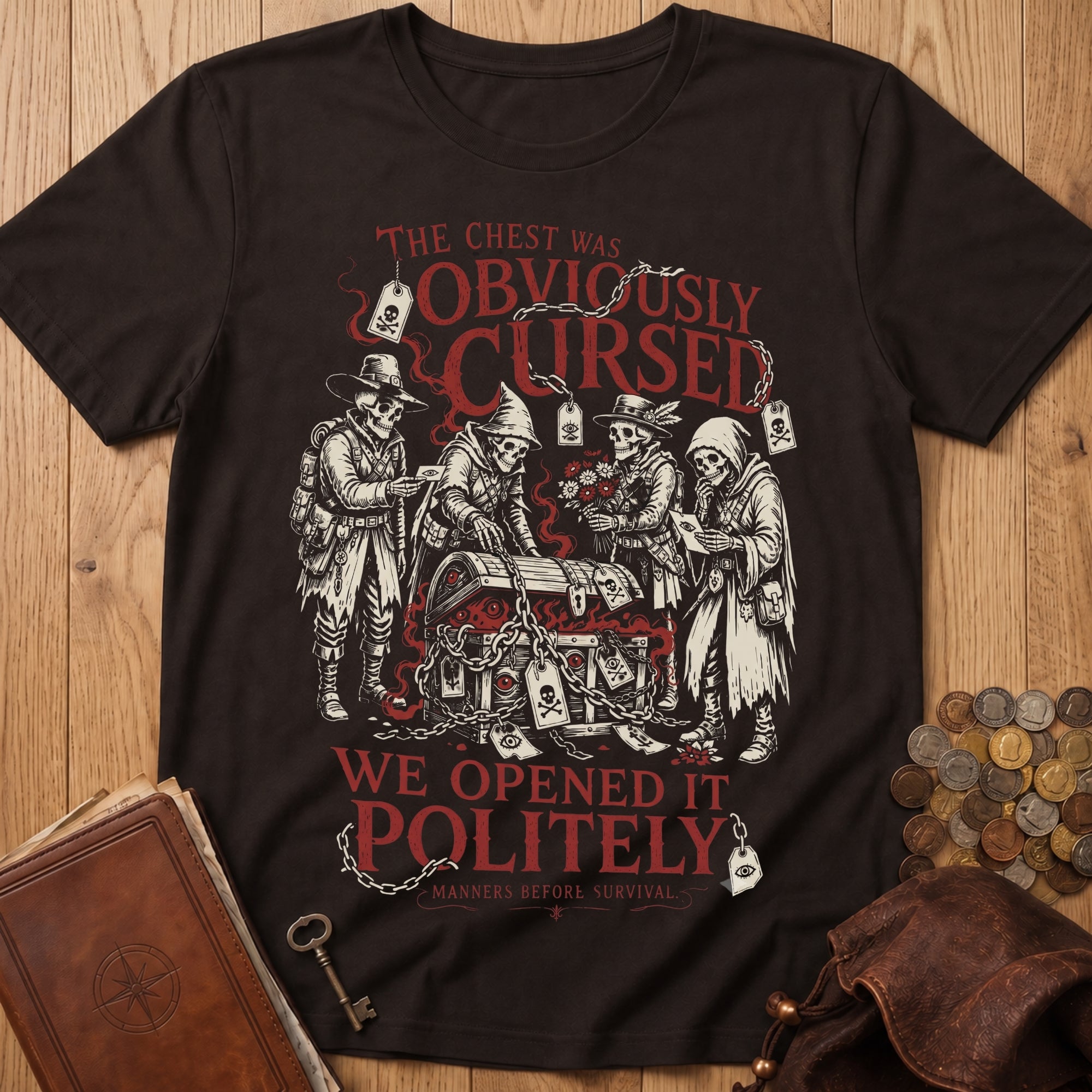 Opened It Politely T‑Shirt in Dark Chocolate