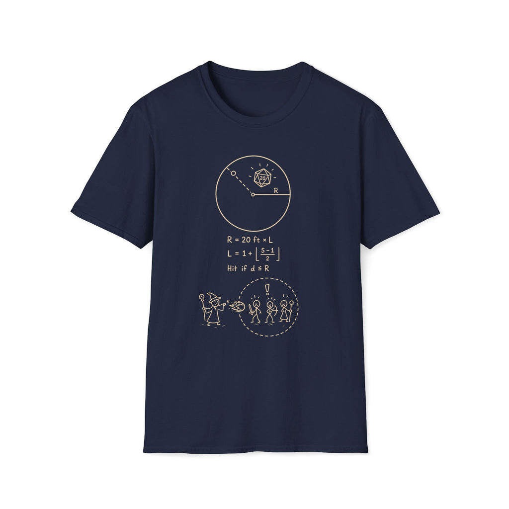Spell Radius Equation D20 T‑Shirt