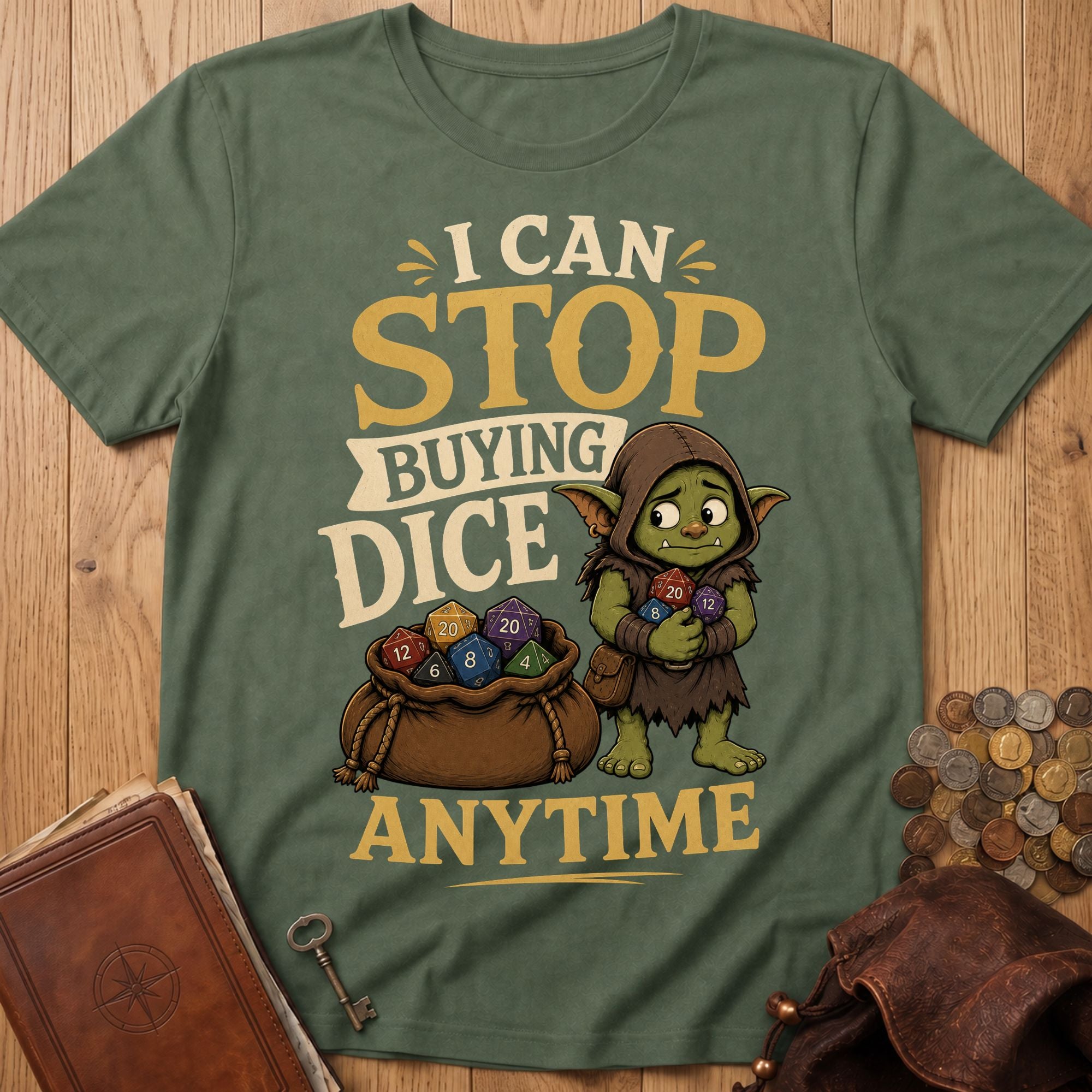 I Can Stop Buying T‑Shirt in Military Green