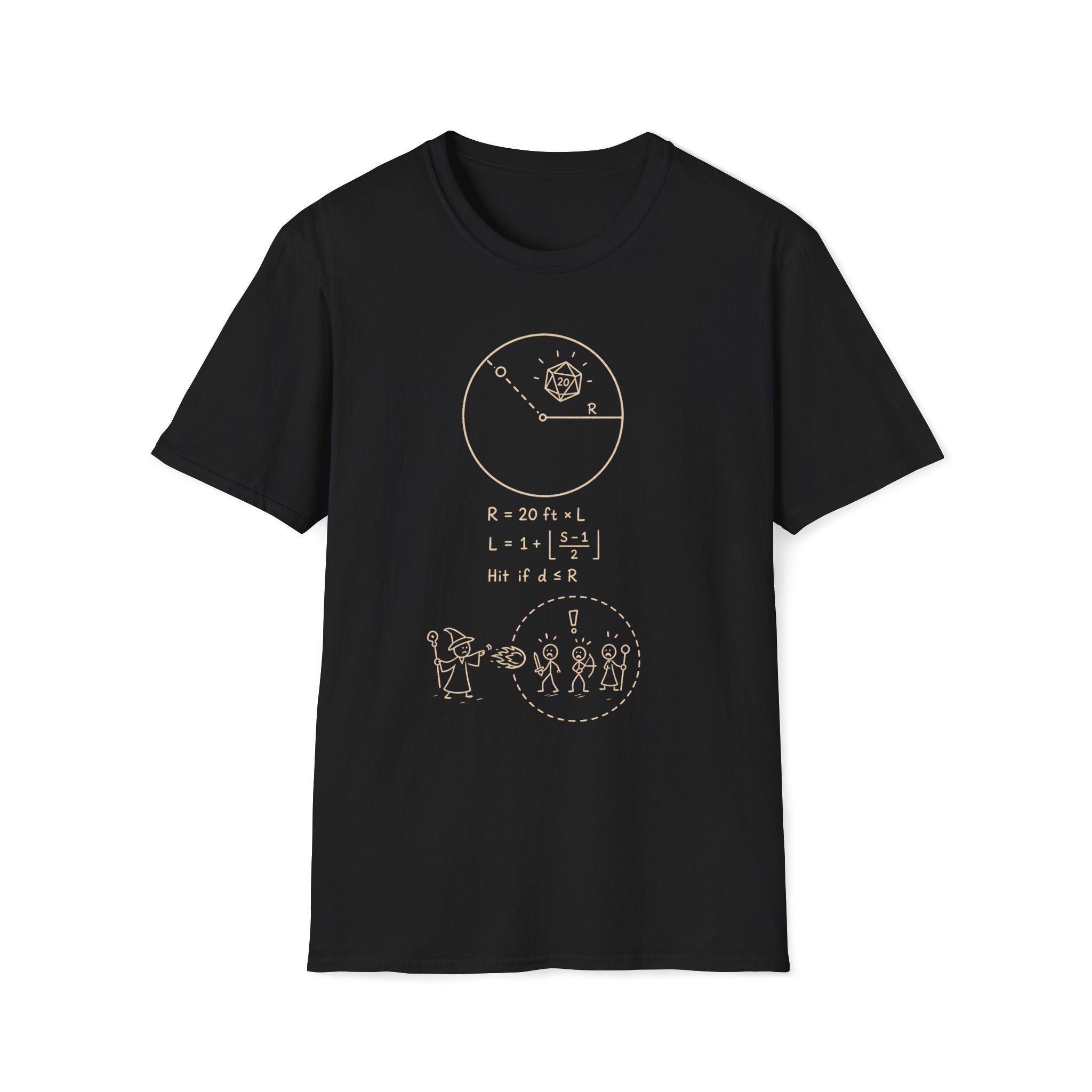 Spell Radius Equation D20 T‑Shirt