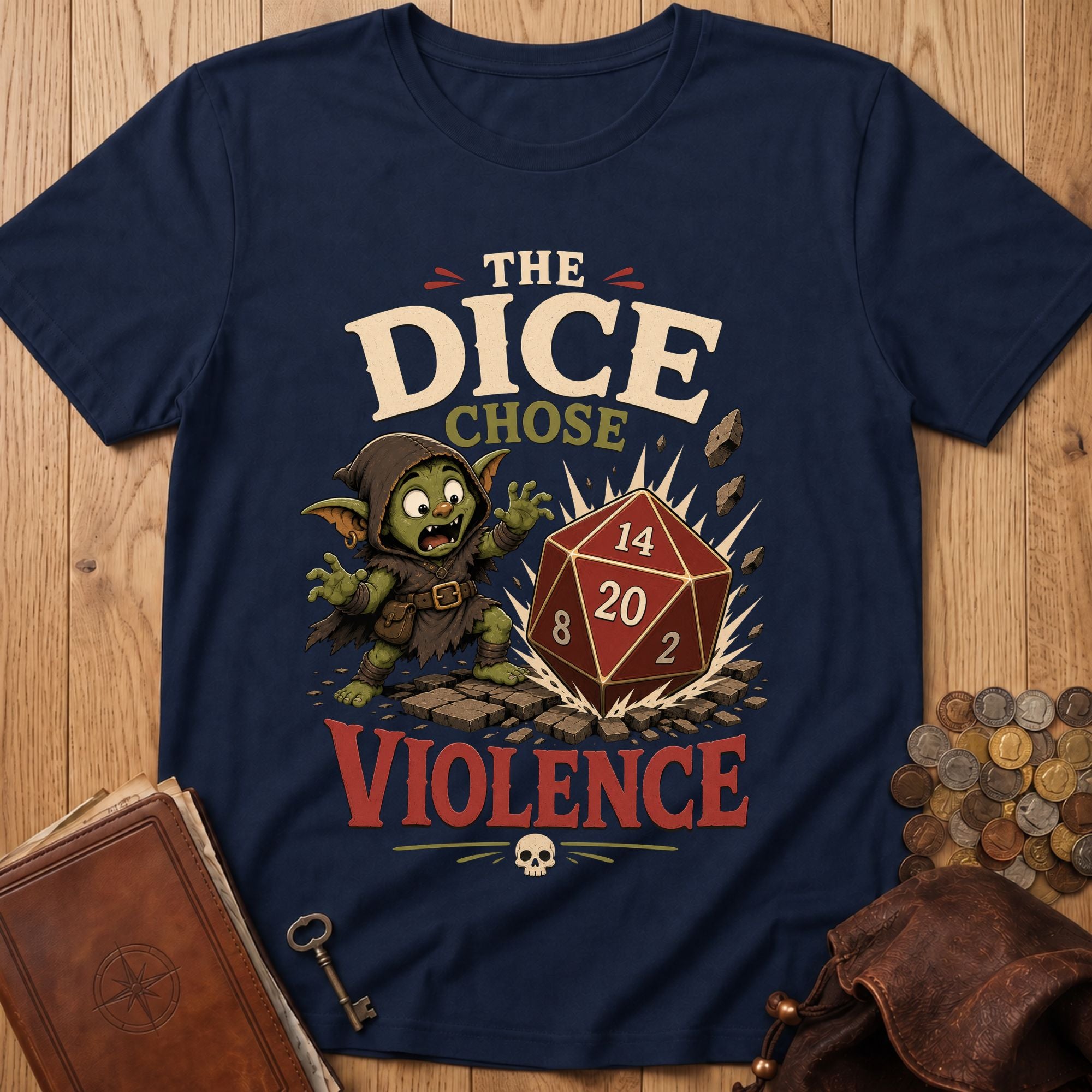 Dice Chose Violence T‑Shirt in Navy