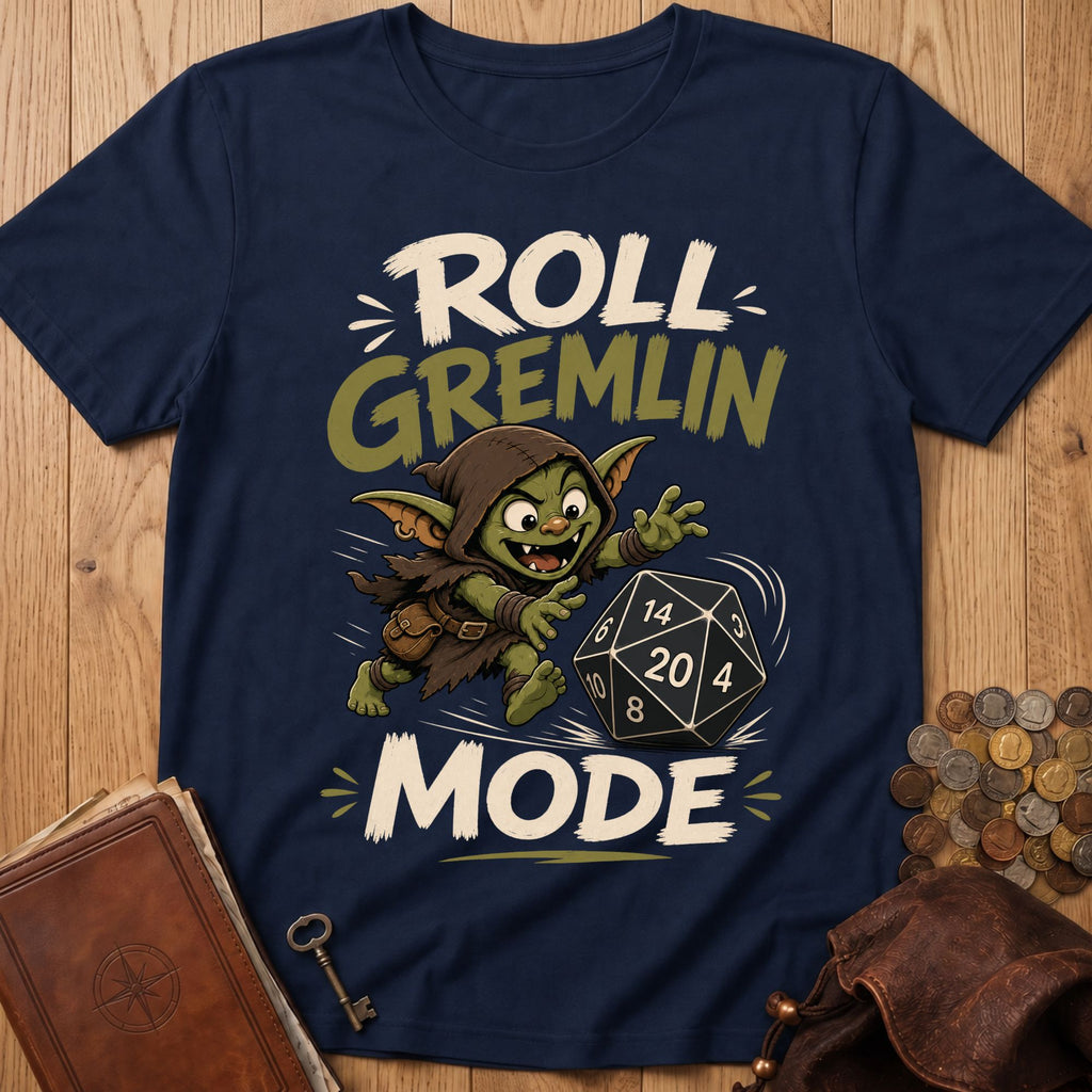 Roll Gremlin Mode T‑Shirt in Navy