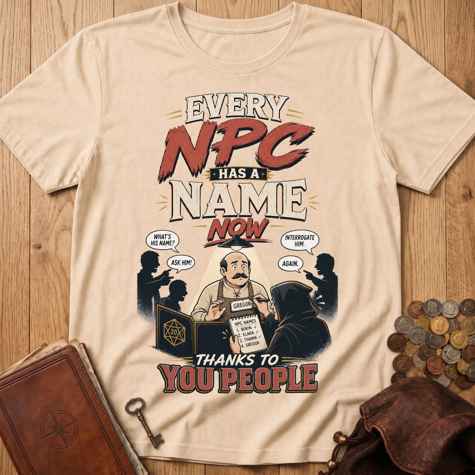 Every NPC name T‑Shirt in Natural