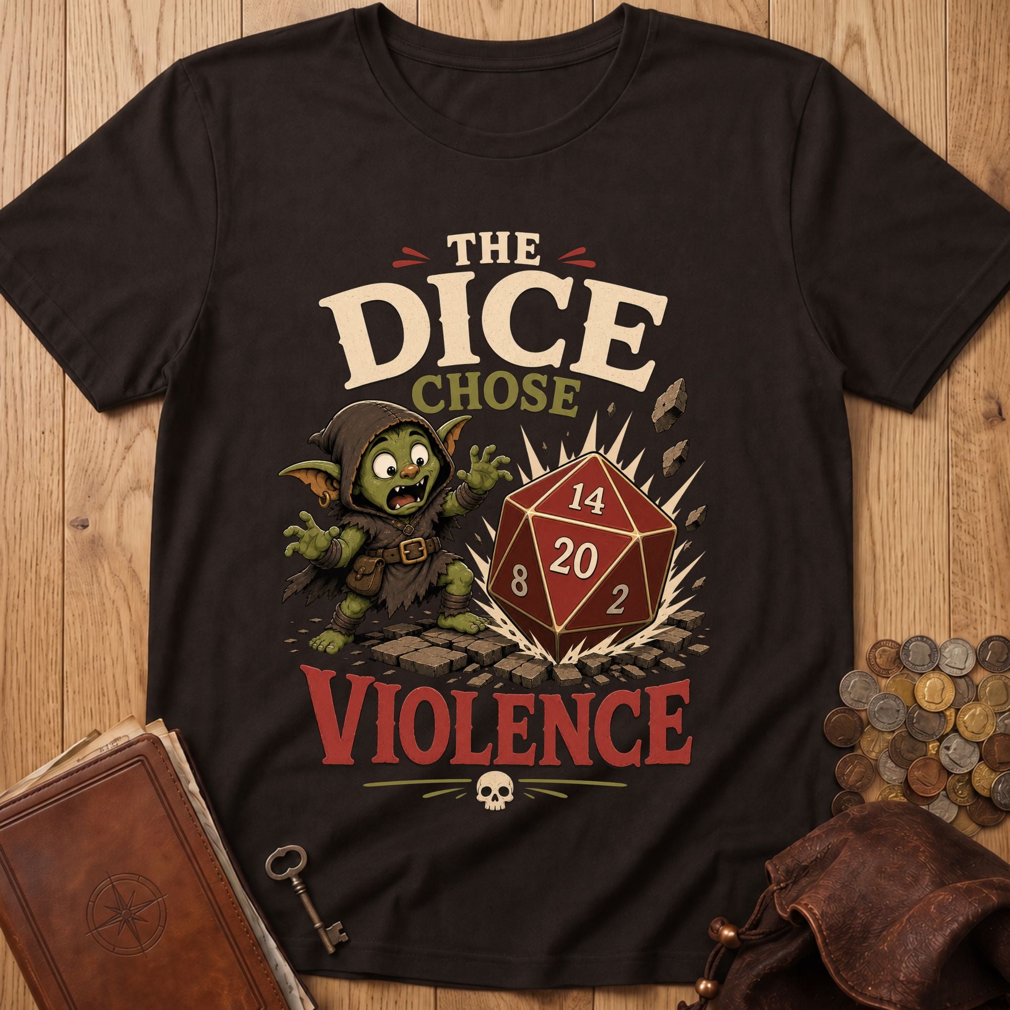 Dice Chose Violence T‑Shirt in Dark Chocolate