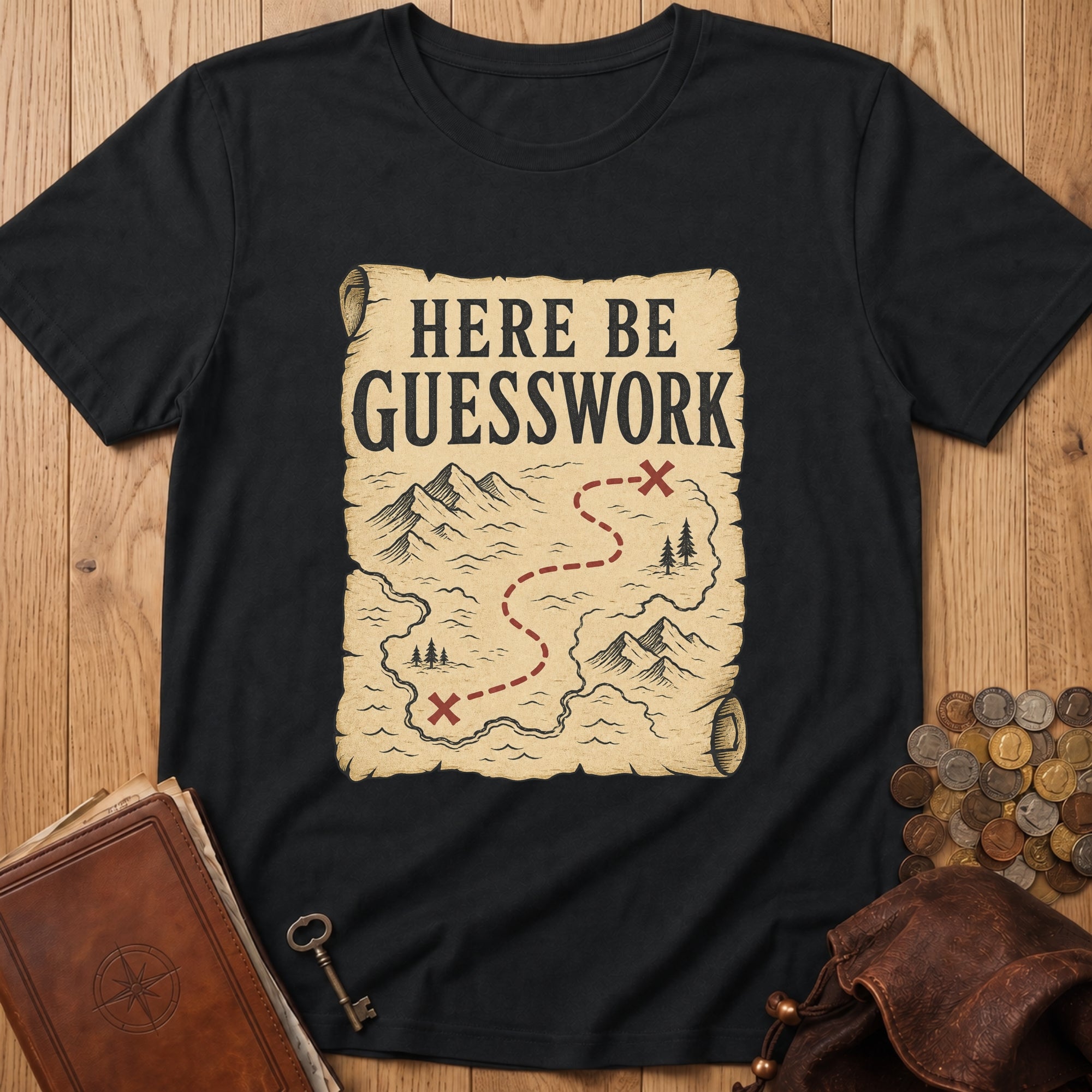 Here Be Guesswork T‑Shirt in Black