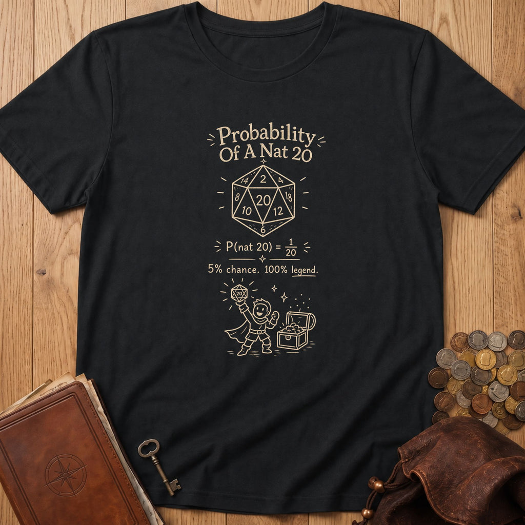 Nat 20 Probability T‑Shirt in Black