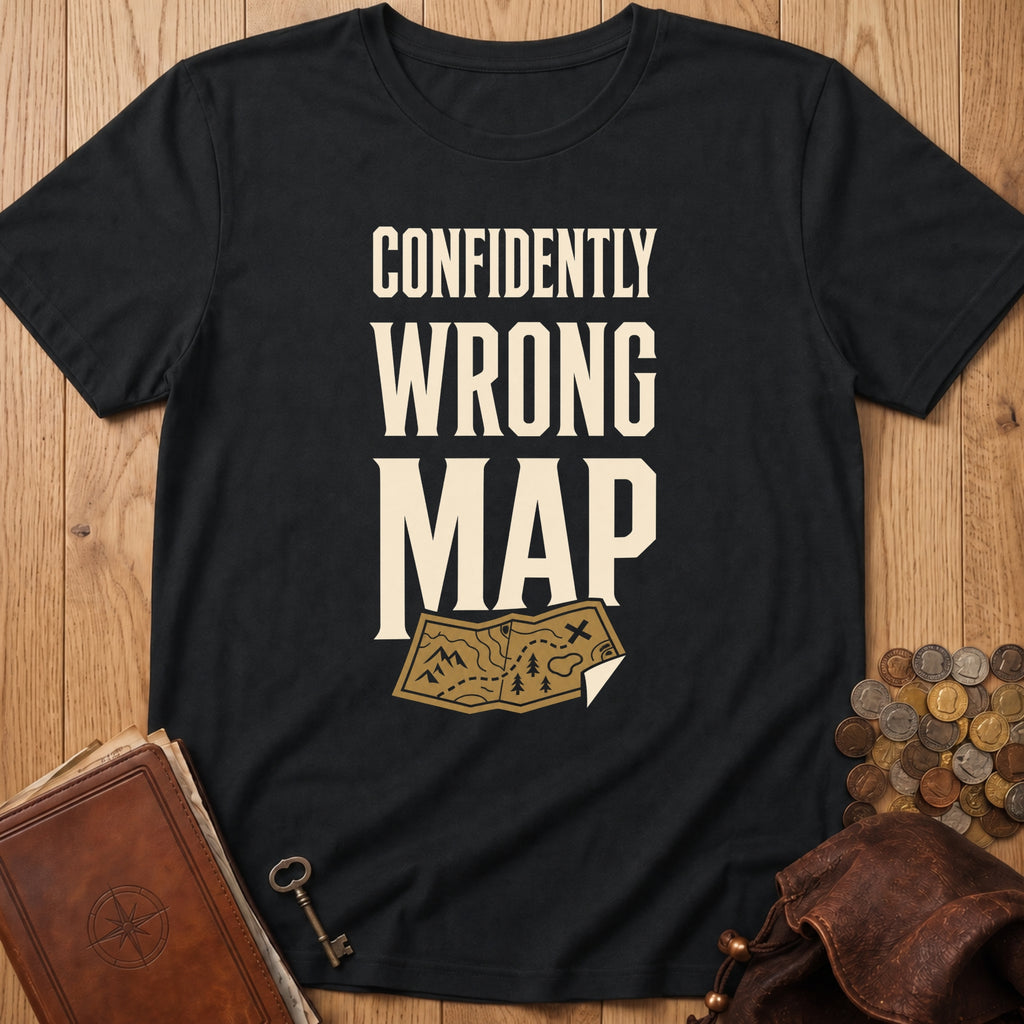 Confidently Wrong Map T‑Shirt in Black