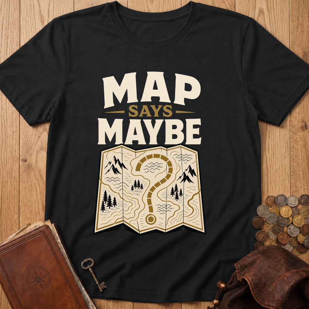 Map Says Maybe T‑Shirt in Black
