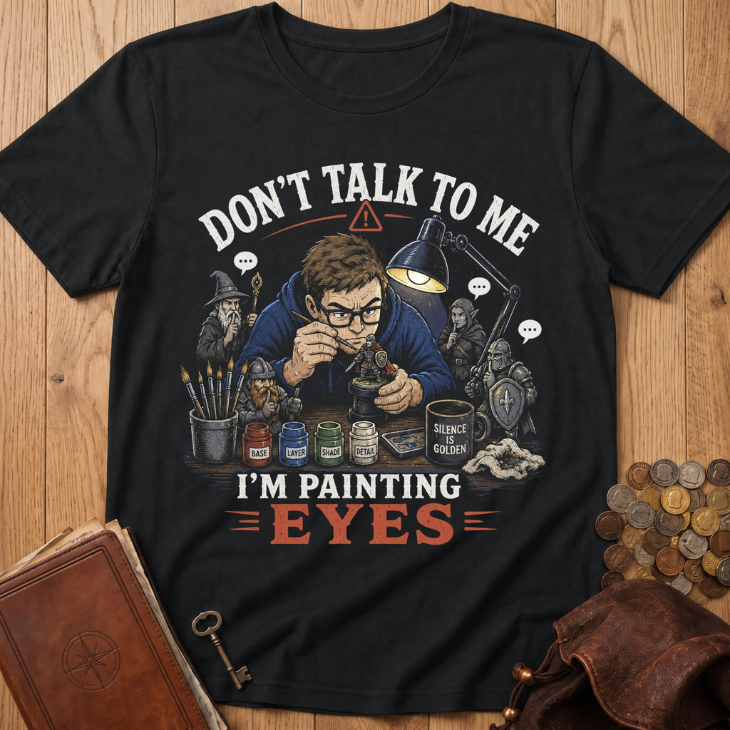 Dont talk -Painting Eyes Mode T‑Shirt in Black