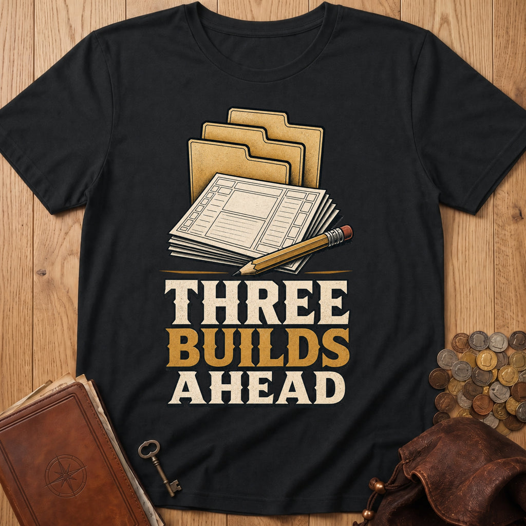 Three Builds Ahead T‑Shirt in Black