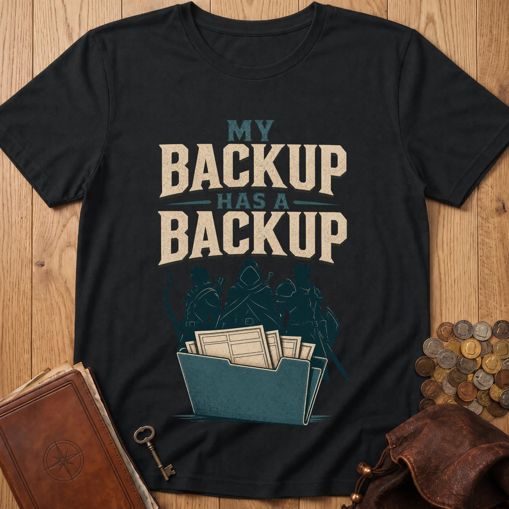 Backup Has A Backup T‑Shirt in Black