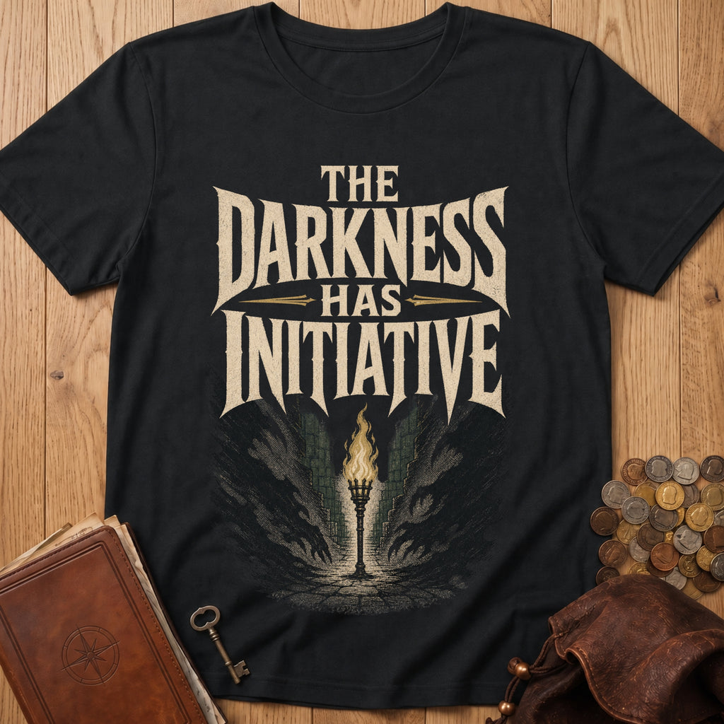 Darkness Has Initiative T‑Shirt in Black