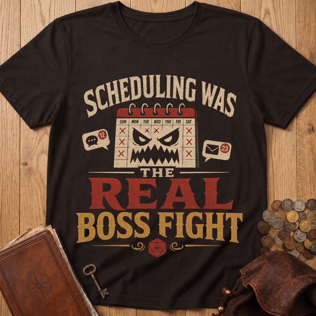 Party Scheduling T‑Shirt in Dark Chocolate