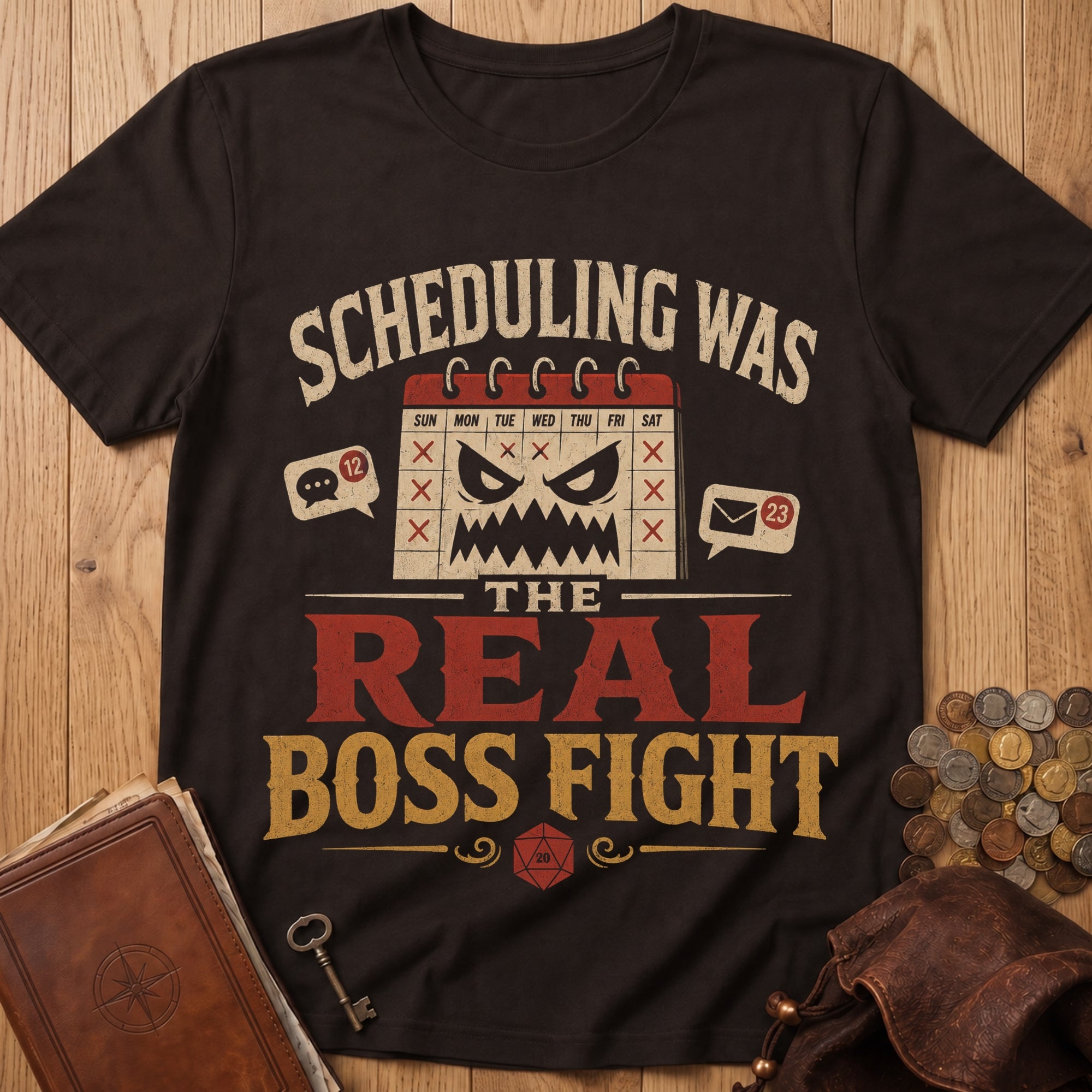 Party Scheduling T‑Shirt in Dark Chocolate