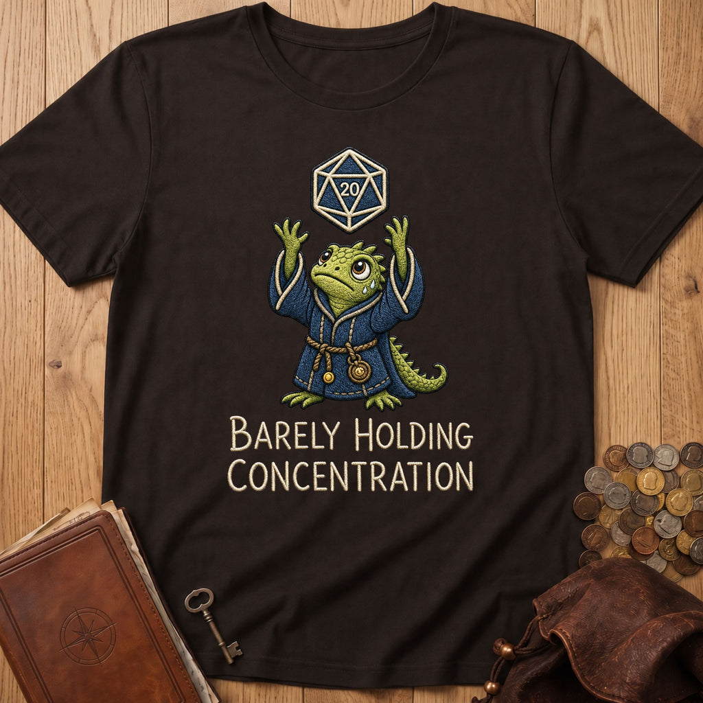 Barely Holding Concentration T‑Shirt in Dark Chocolate