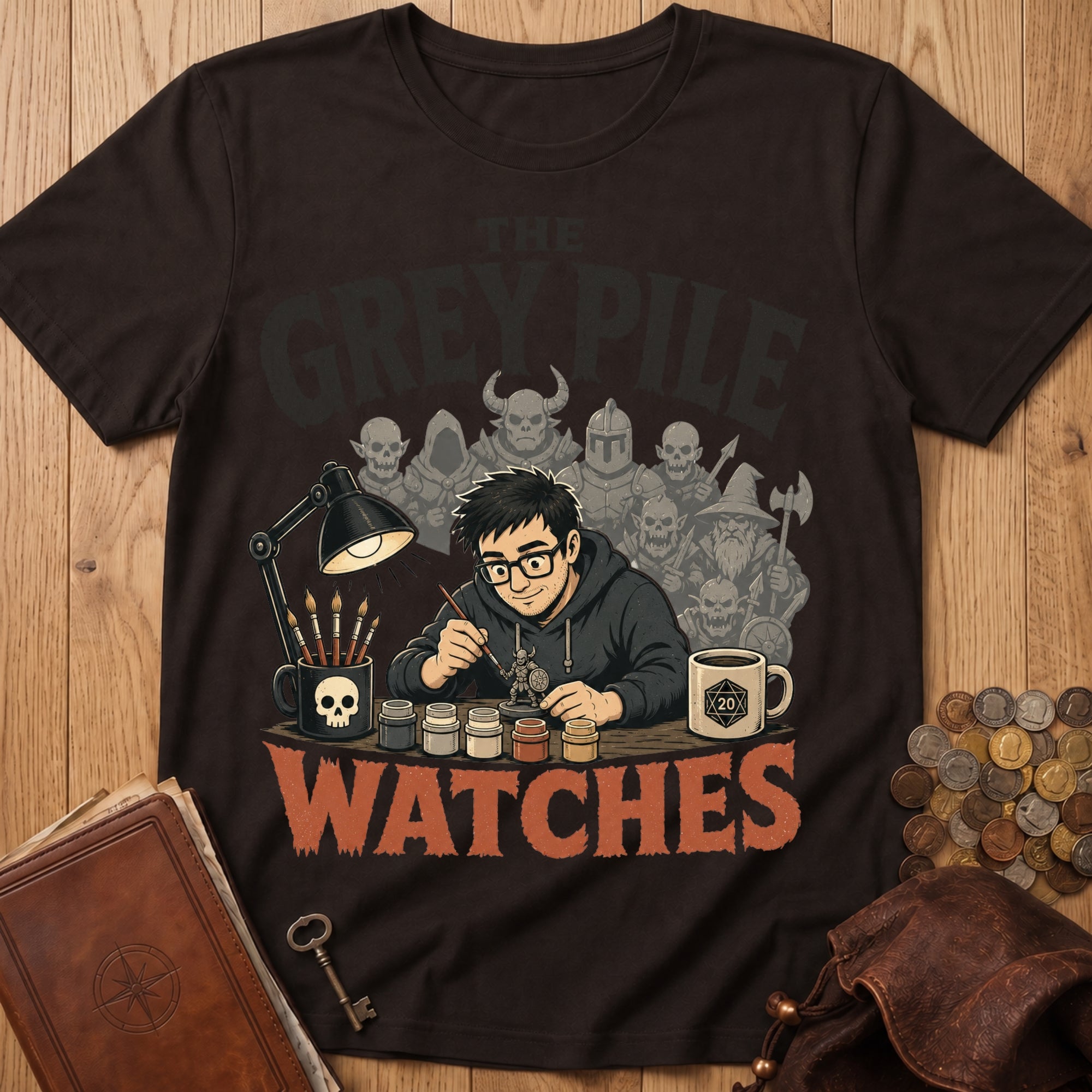 The Grey Pile Watches T‑Shirt in Dark Chocolate