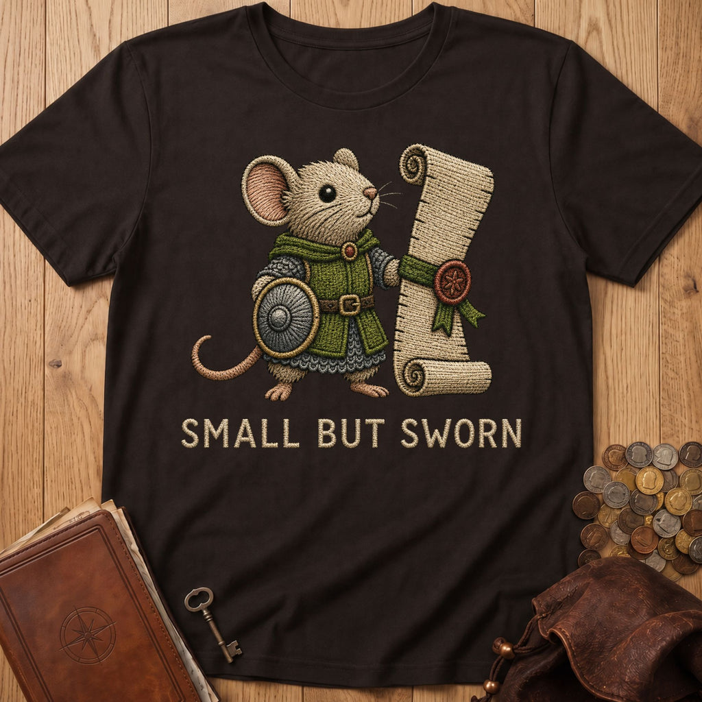 Small But Sworn T‑Shirt in Dark Chocolate