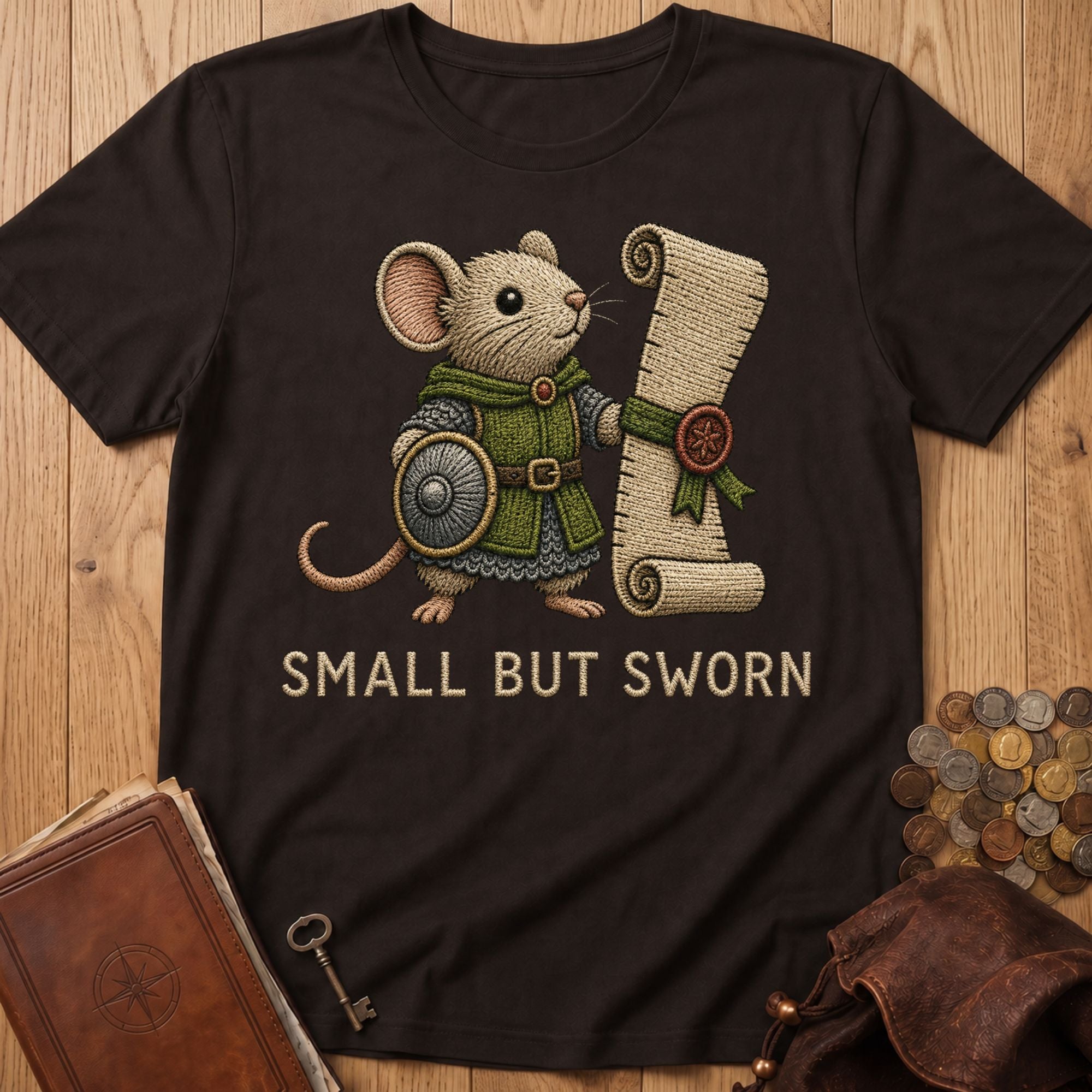 Small But Sworn T‑Shirt in Dark Chocolate