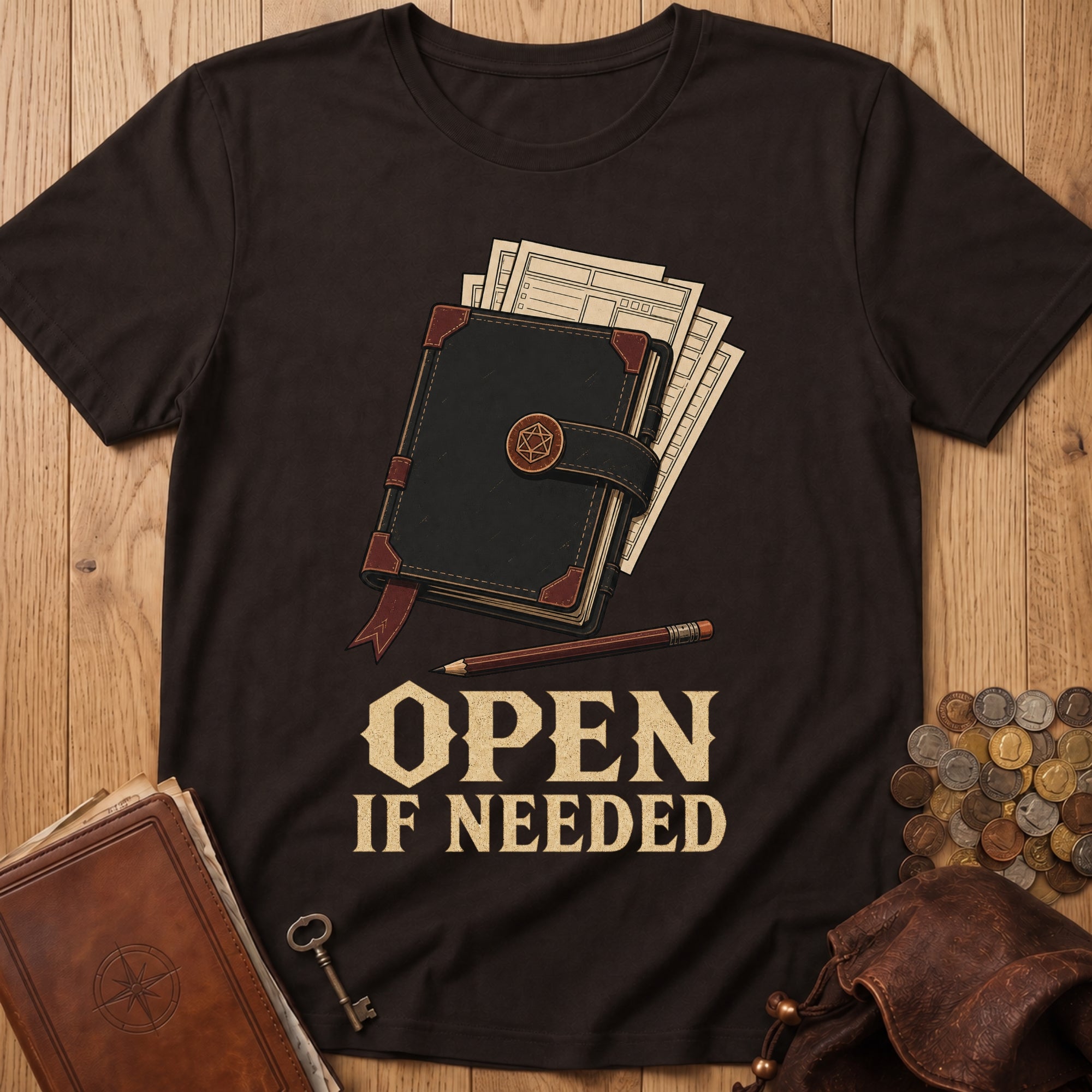 Open If Needed T‑Shirt in Dark Chocolate