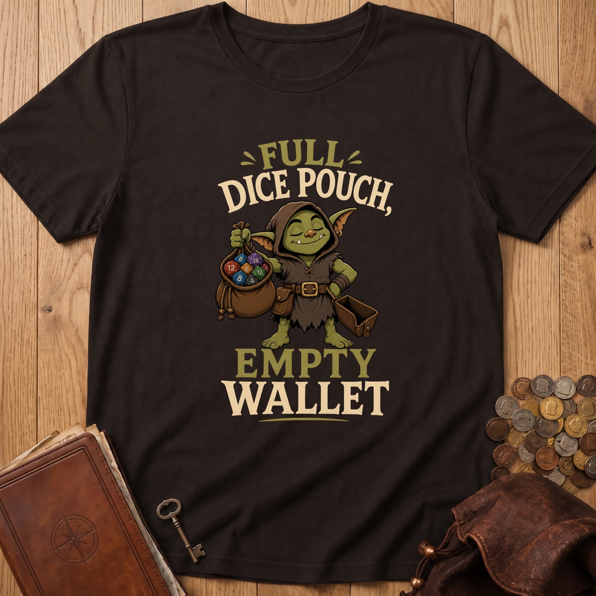 Full Dice Pouch T‑Shirt in Dark Chocolate