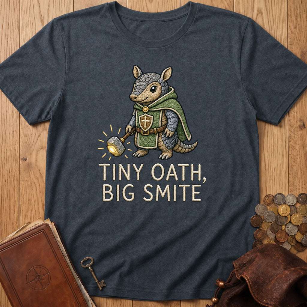Tiny Oath, Big Smite T‑Shirt in Dark Heather