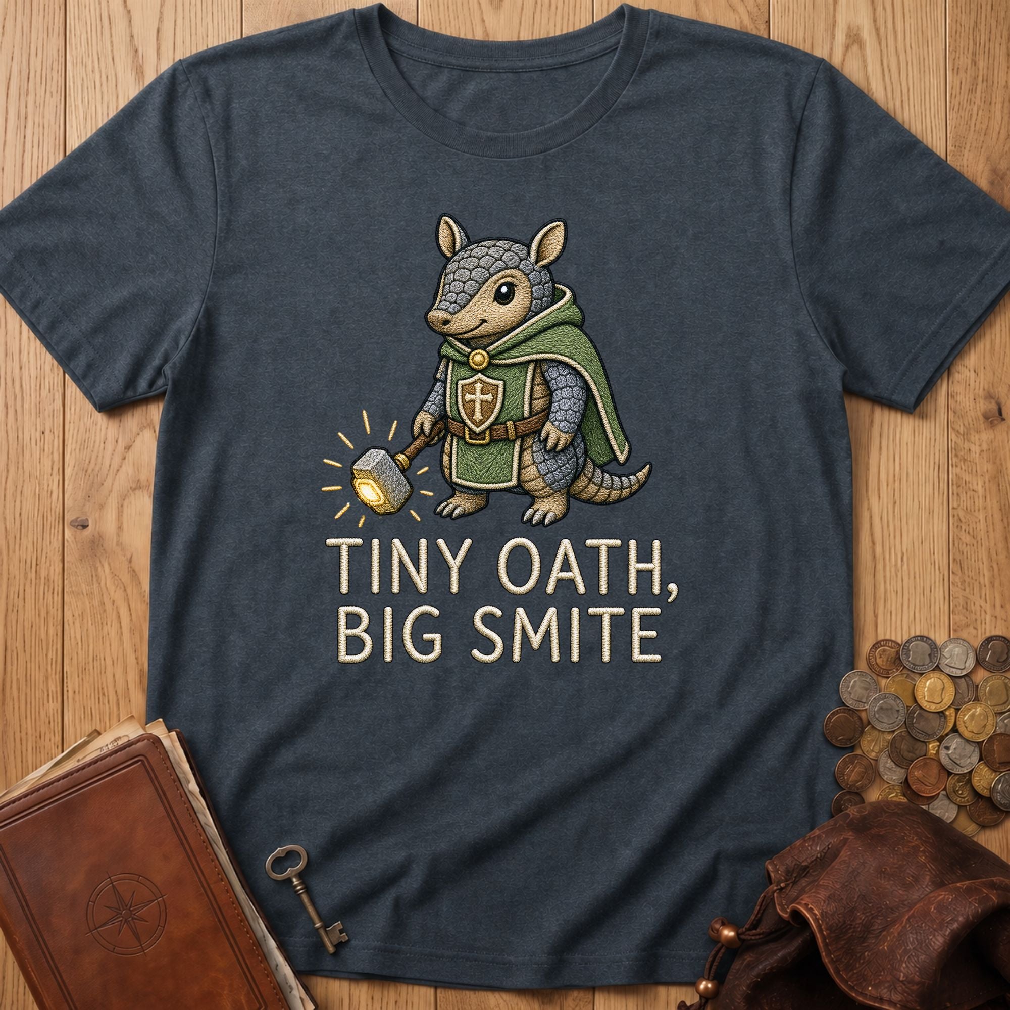 Tiny Oath, Big Smite T‑Shirt in Dark Heather