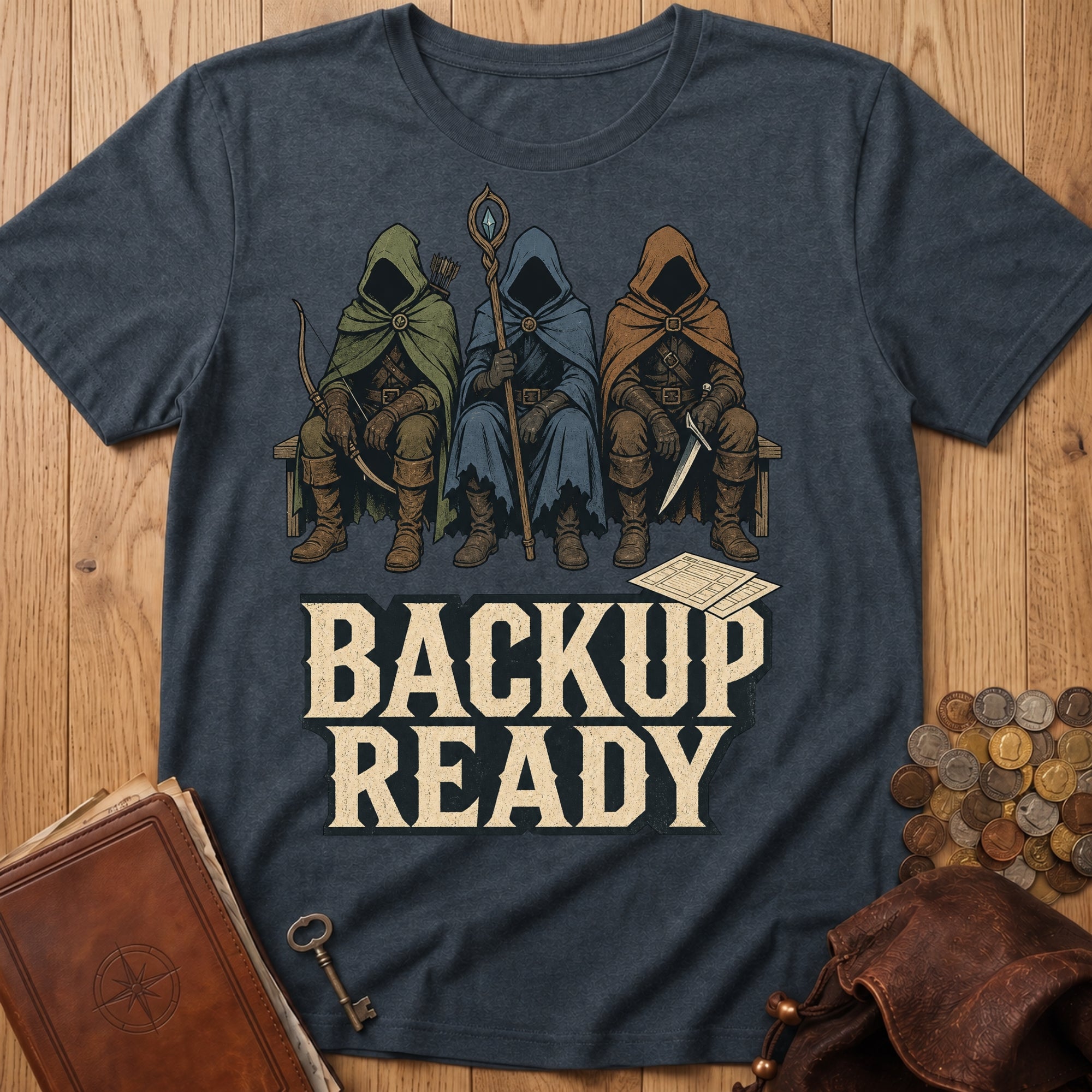 Backup Ready T‑Shirt in Dark Heather