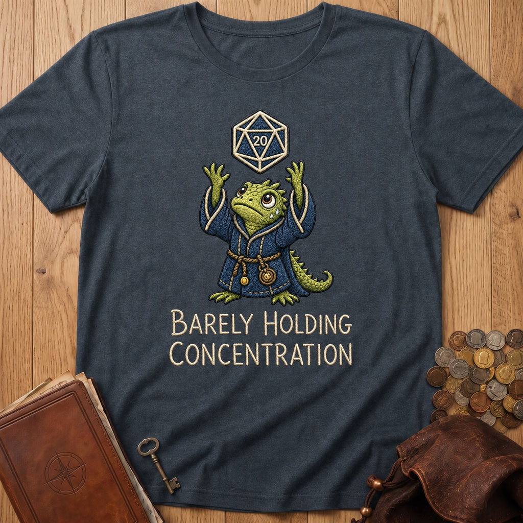 Barely Holding Concentration T‑Shirt in Dark Heather