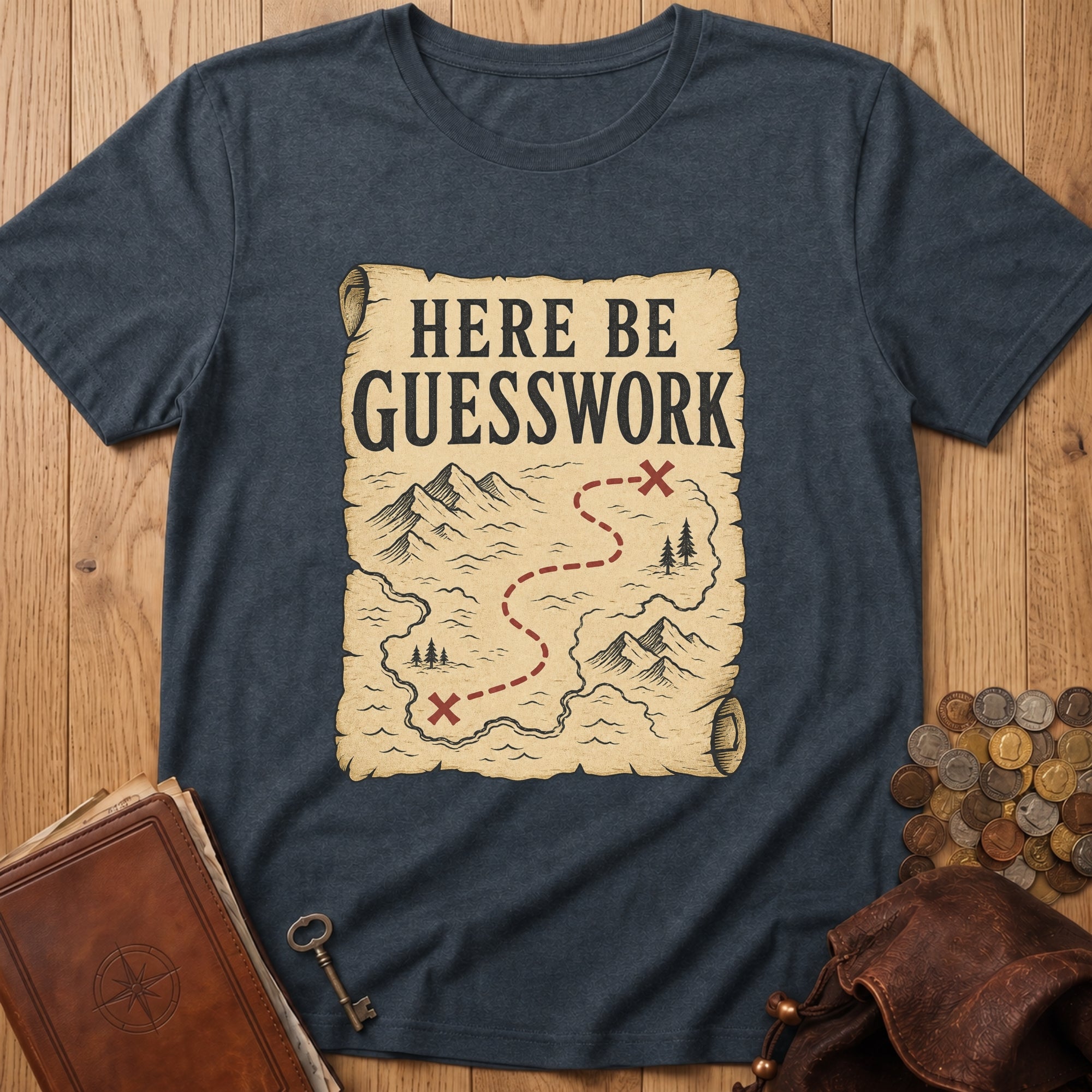 Here Be Guesswork T‑Shirt in Dark Heather