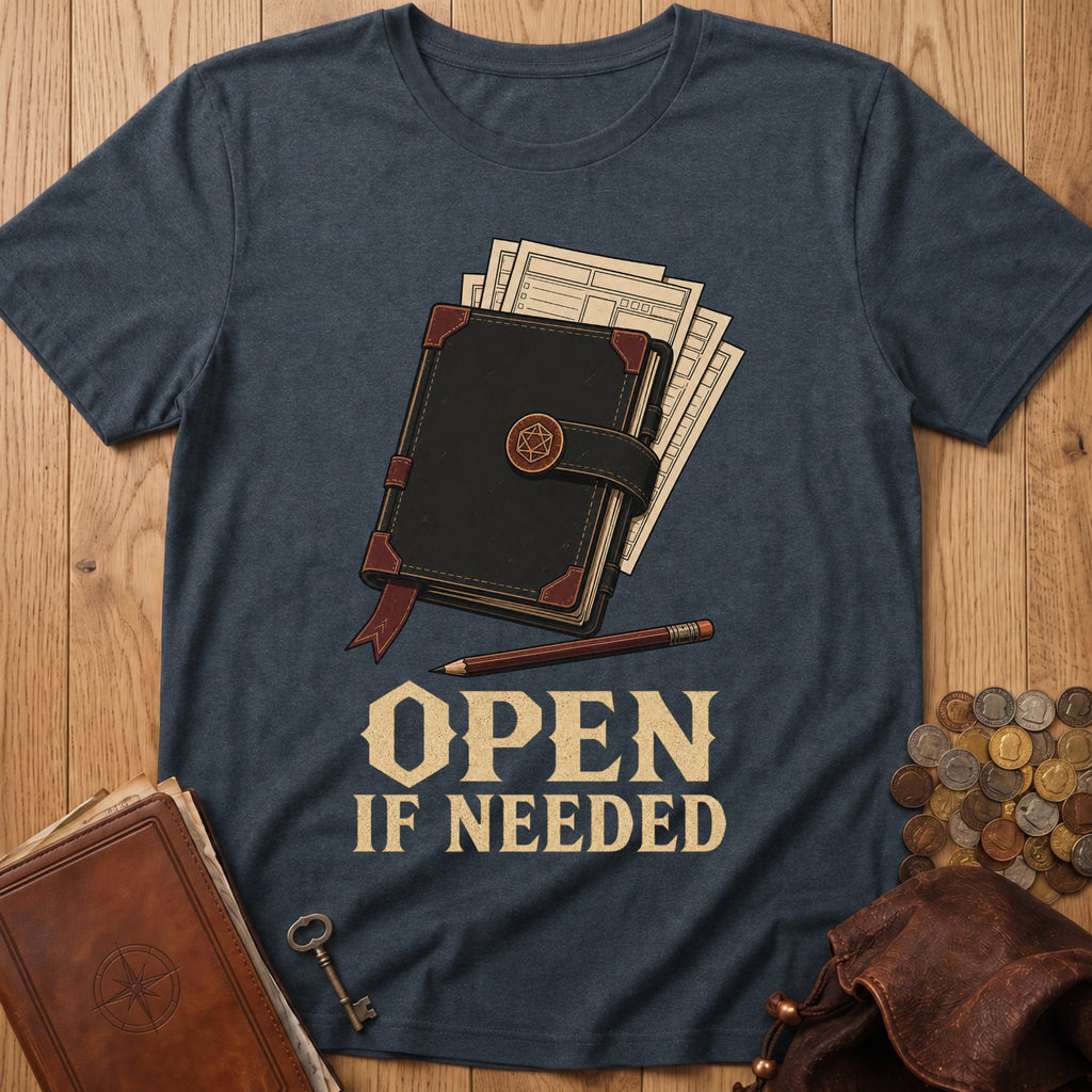 Open If Needed T‑Shirt in Dark Heather