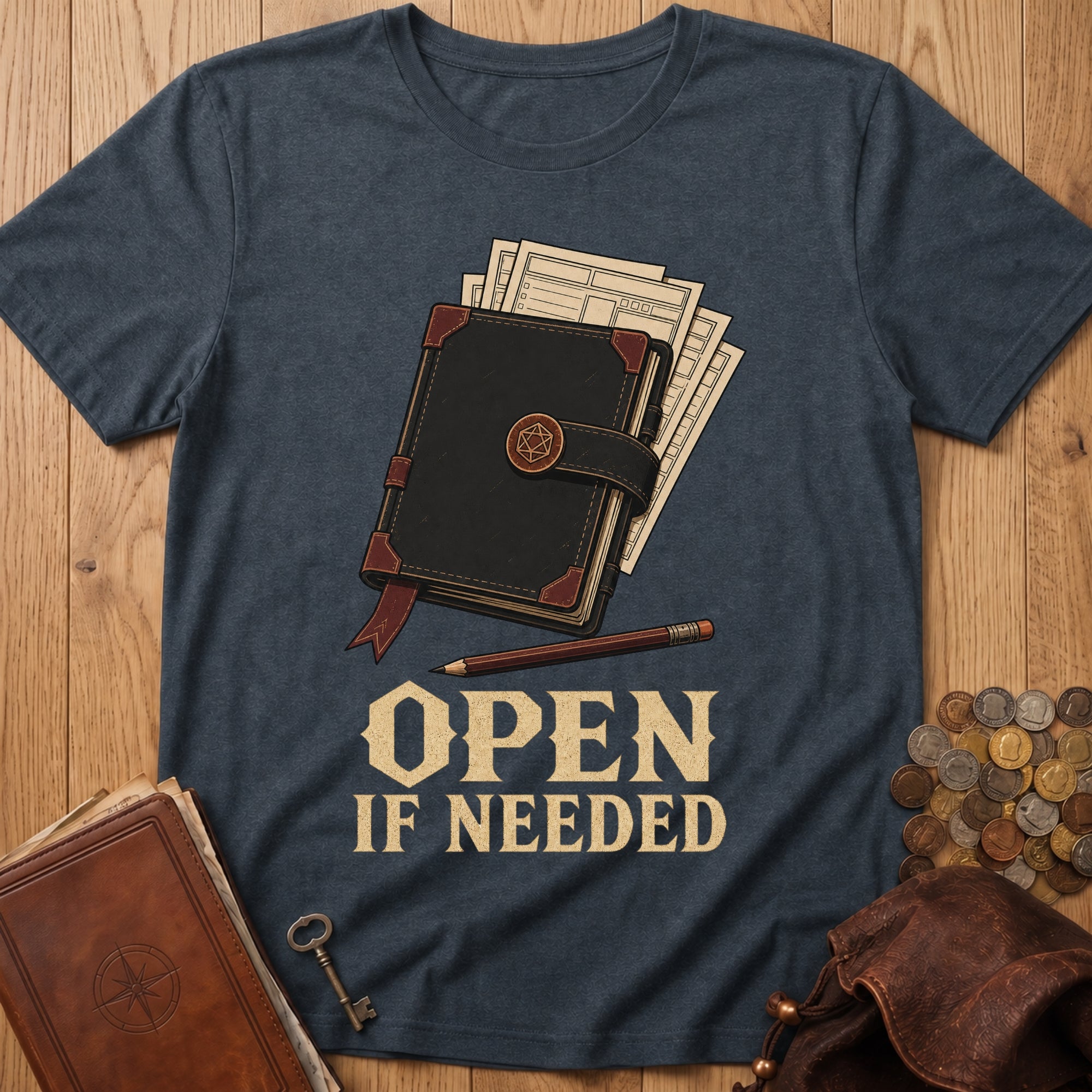 Open If Needed T‑Shirt in Dark Heather