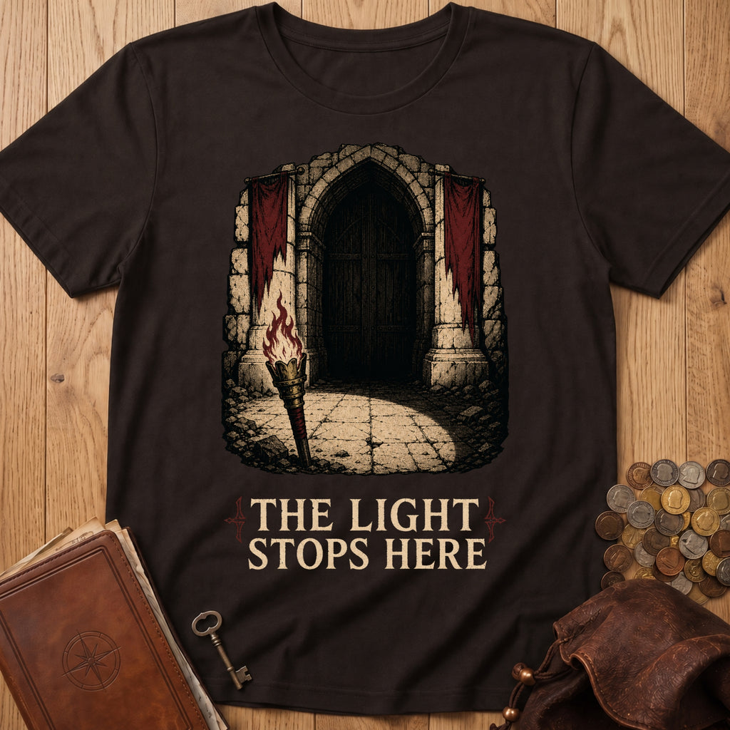 The Light Stops Here T‑Shirt in Dark Chocolate