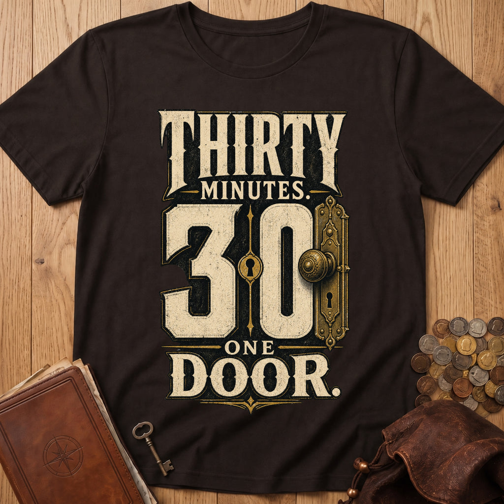 Thirty Minutes One Door T‑Shirt in Dark Chocolate
