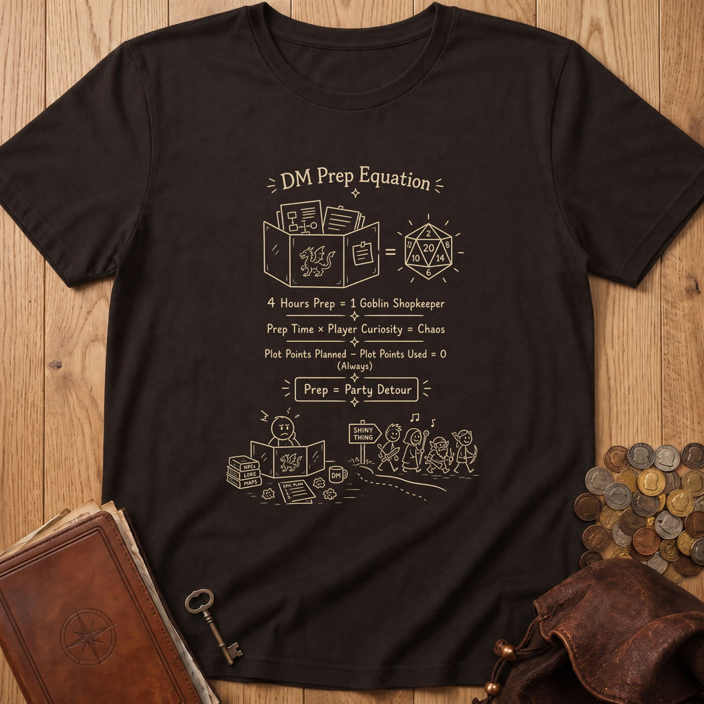DM Prep Equation D20 T‑Shirt in Dark Chocolate