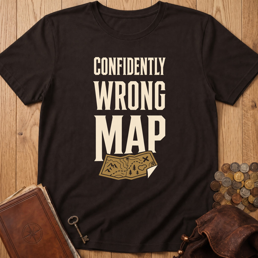 Confidently Wrong Map T‑Shirt in Dark Chocolate