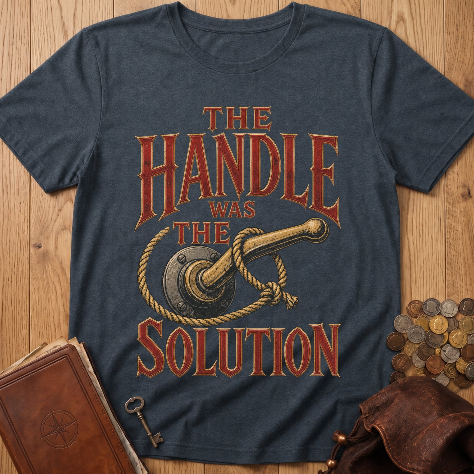 Handle Was The Solution T‑Shirt in Dark Heather