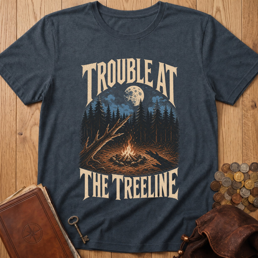 Trouble At The Treeline T‑Shirt in Dark Heather
