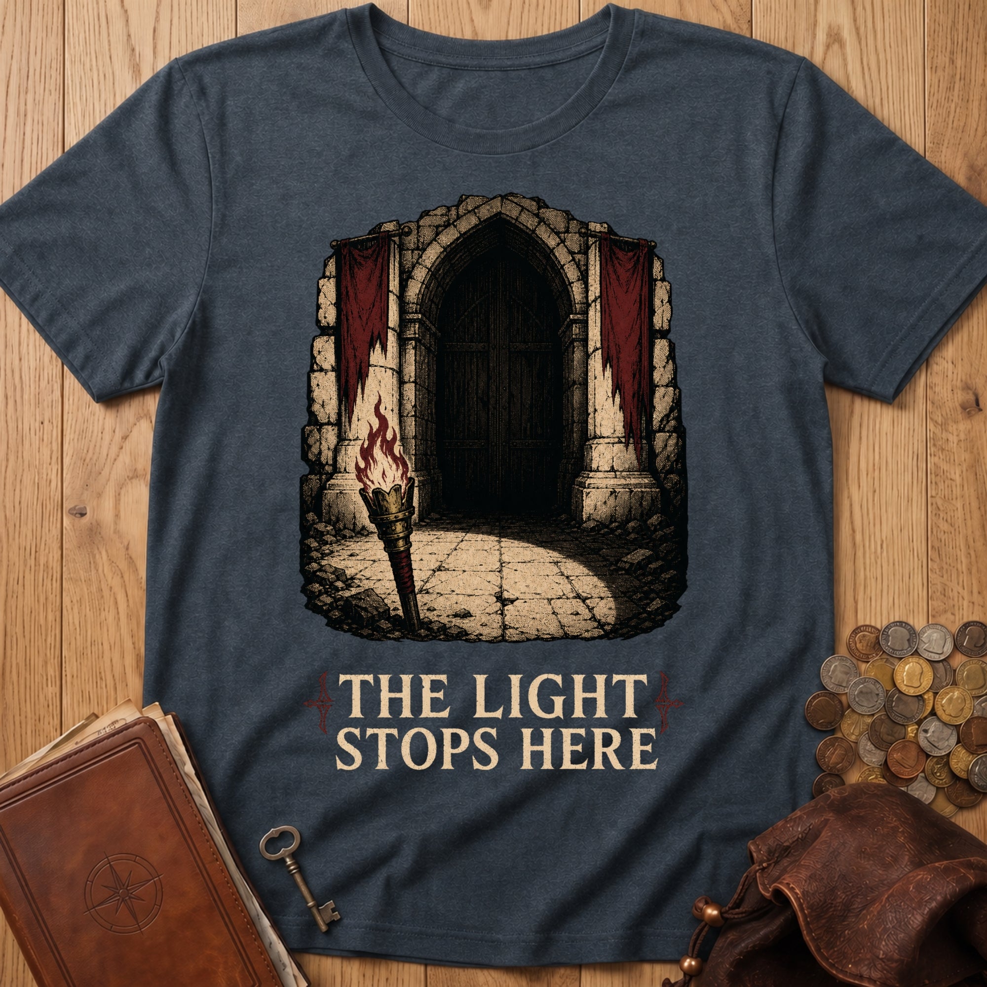 The Light Stops Here T‑Shirt in Dark Heather