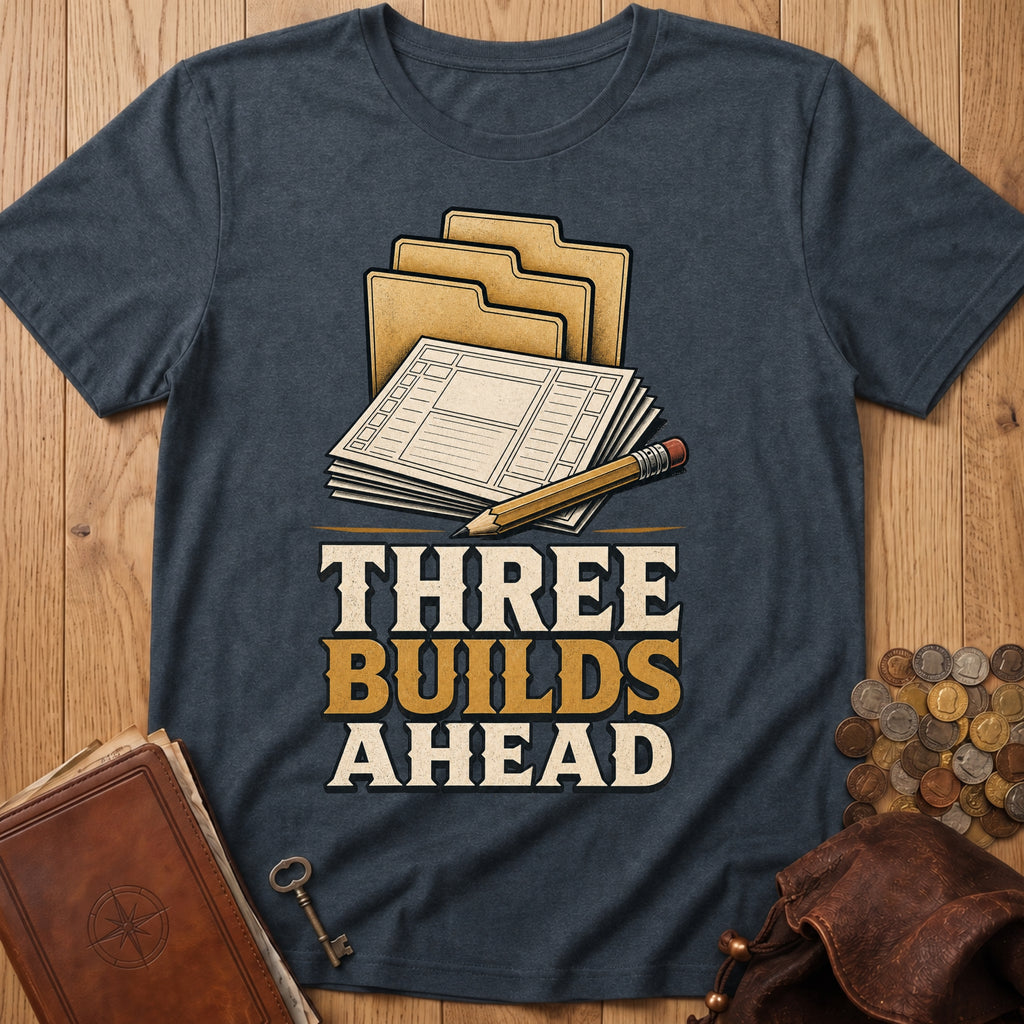 Three Builds Ahead T‑Shirt in Dark Heather