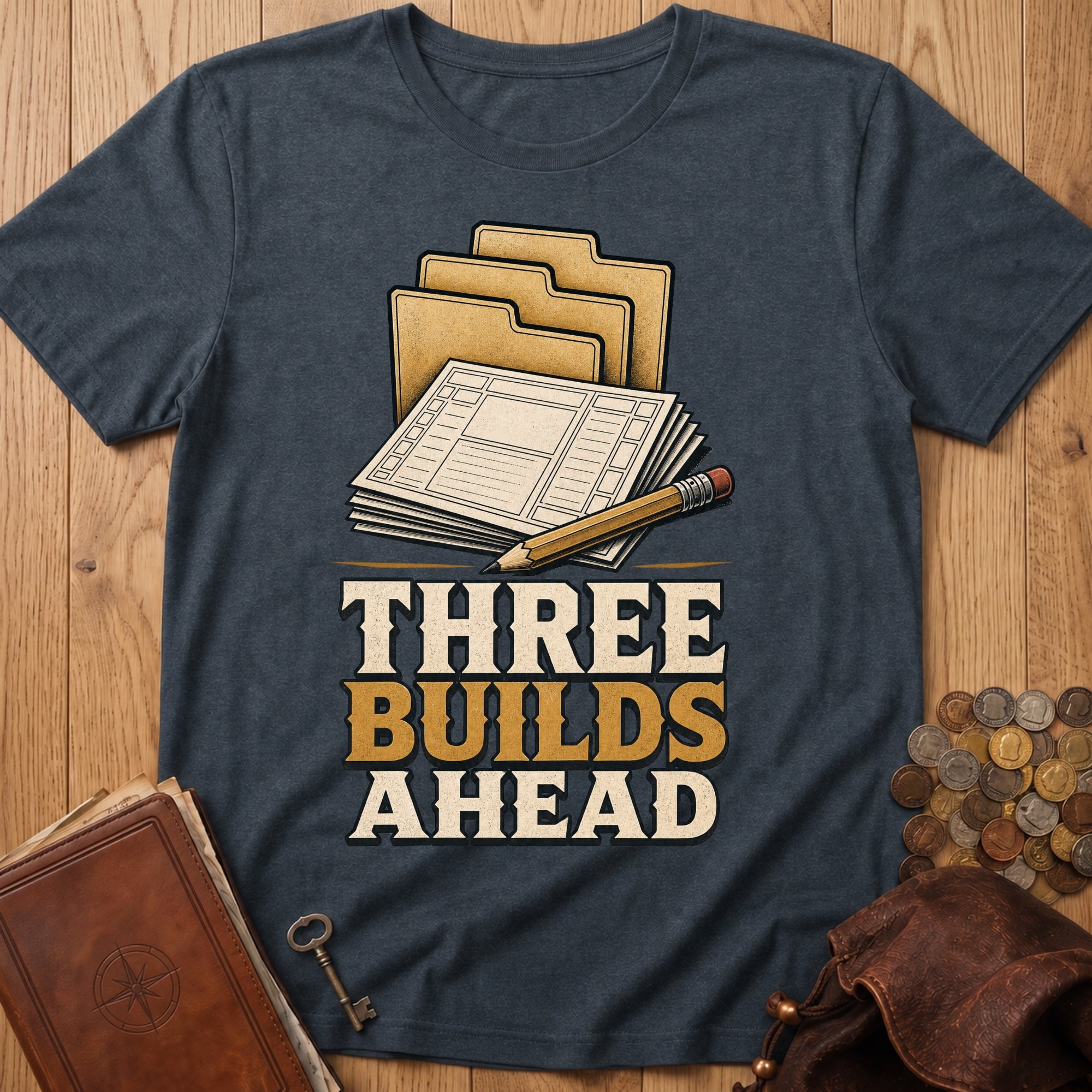 Three Builds Ahead T‑Shirt in Dark Heather