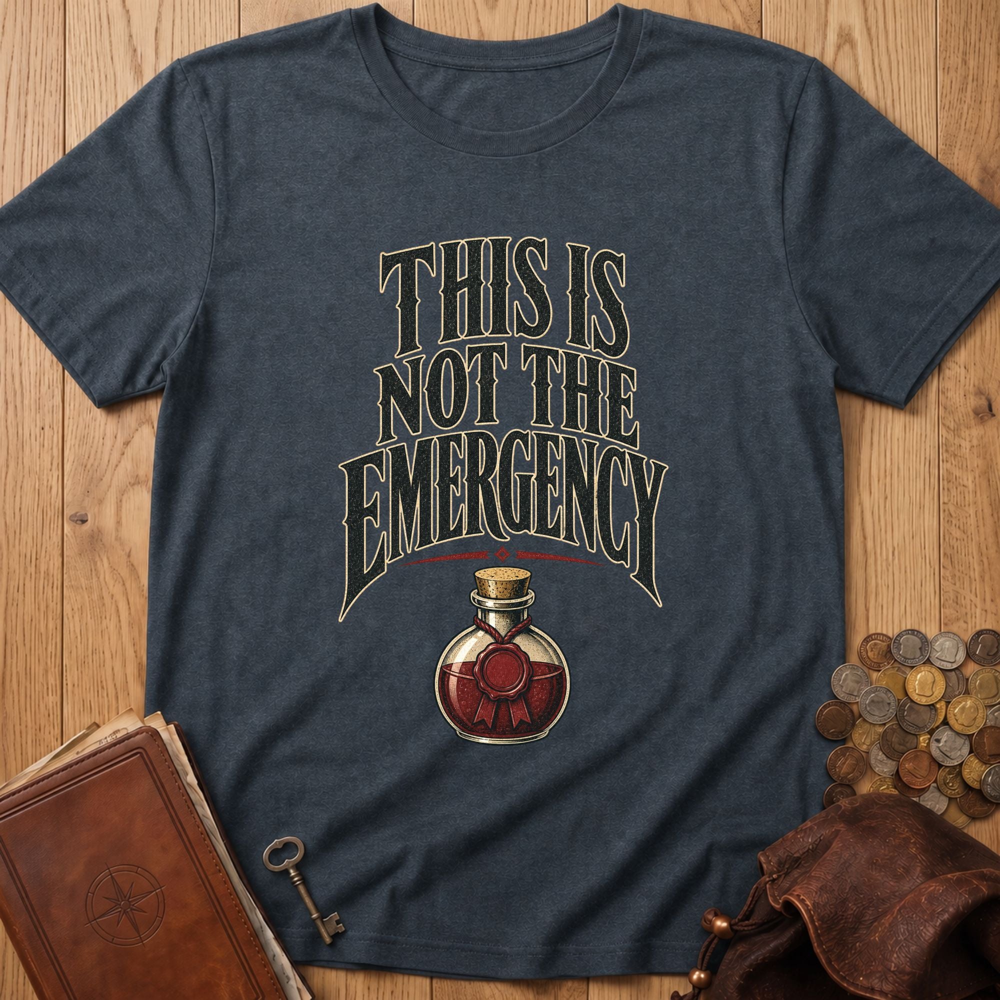 Not The Emergency T‑Shirt in Dark Heather