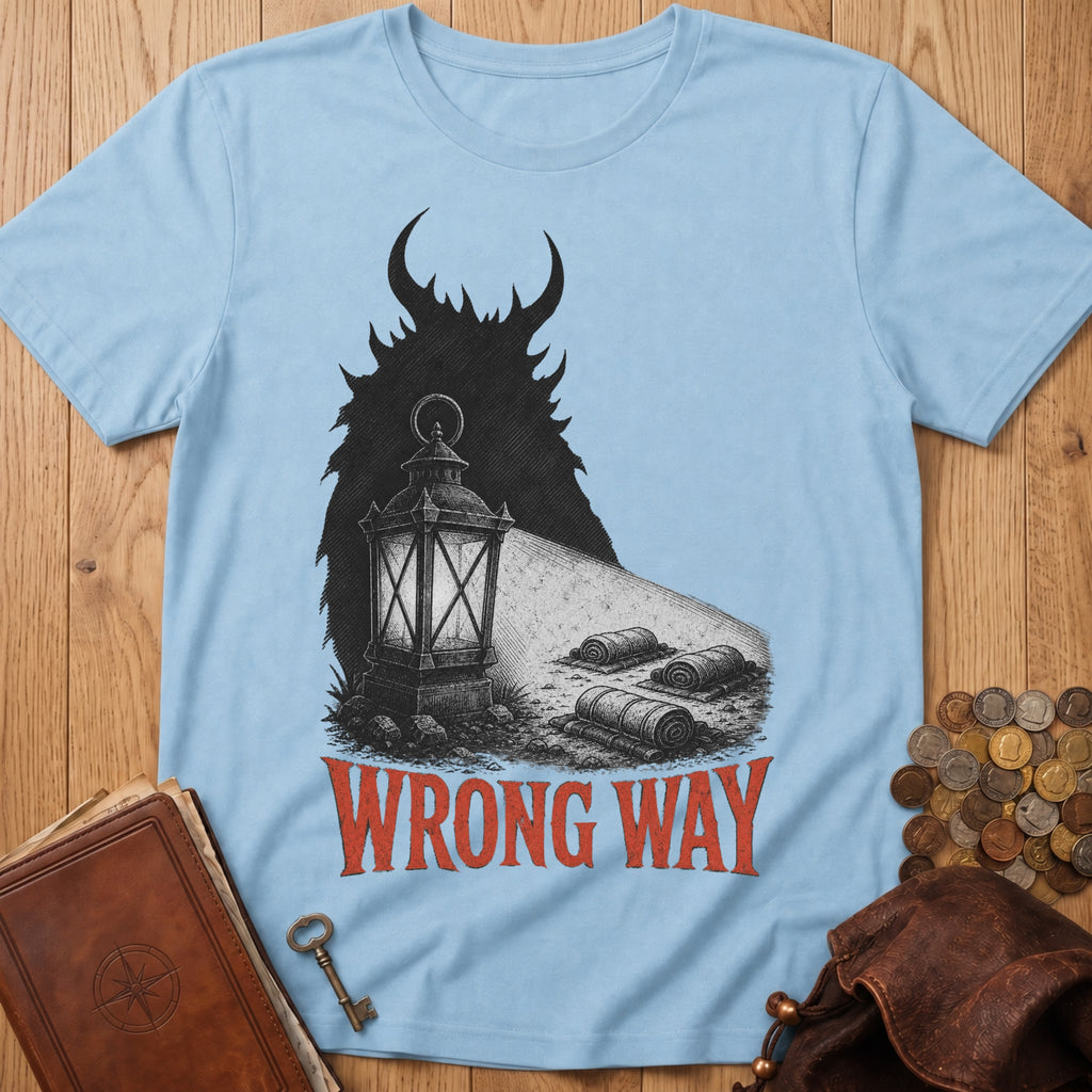 Wrong Way T‑Shirt in Light Blue
