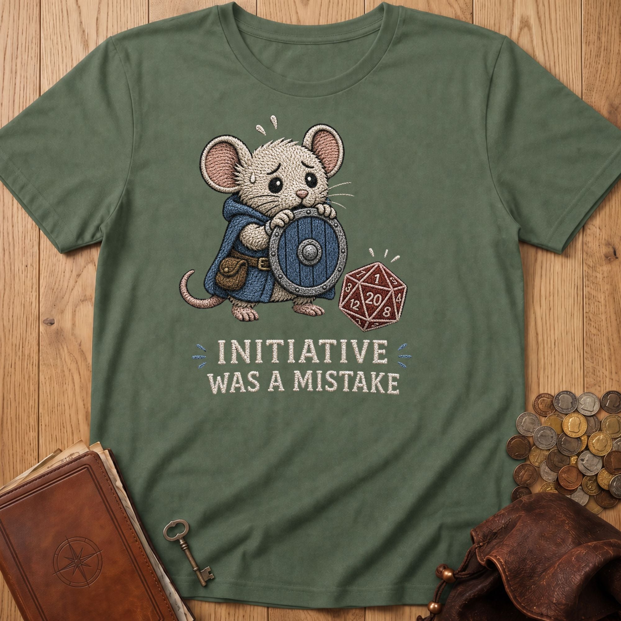 Initiative Was A Mistake T‑Shirt in Military Green